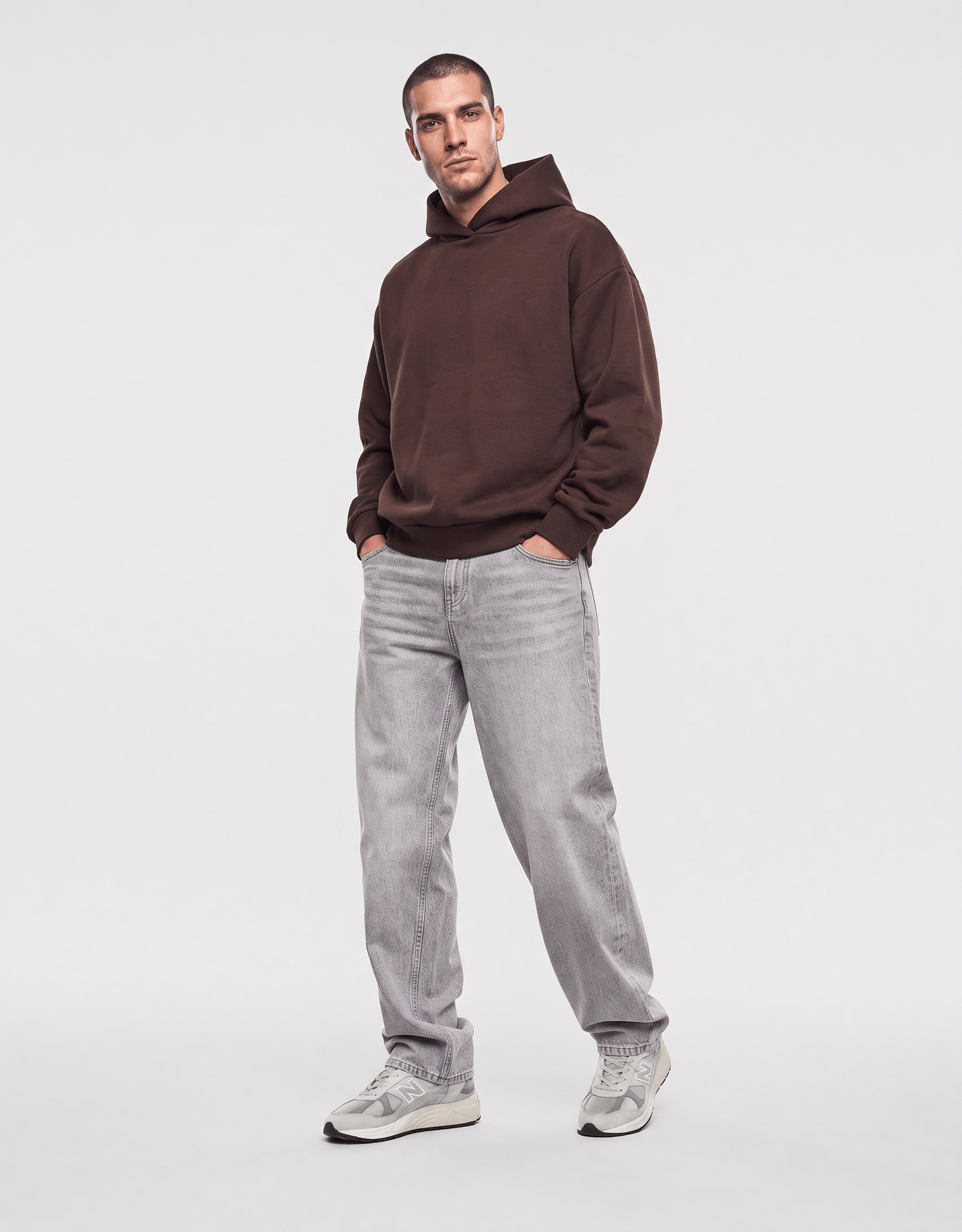 Interlock Hoodie Donkerbruin SHOEBY MEN