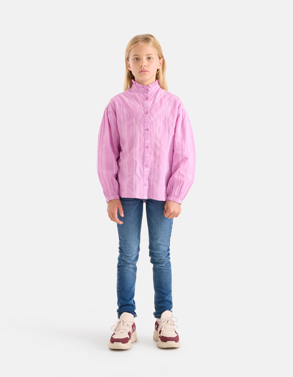 Gestreepte Lurex Blouse Roze SHOEBY GIRLS