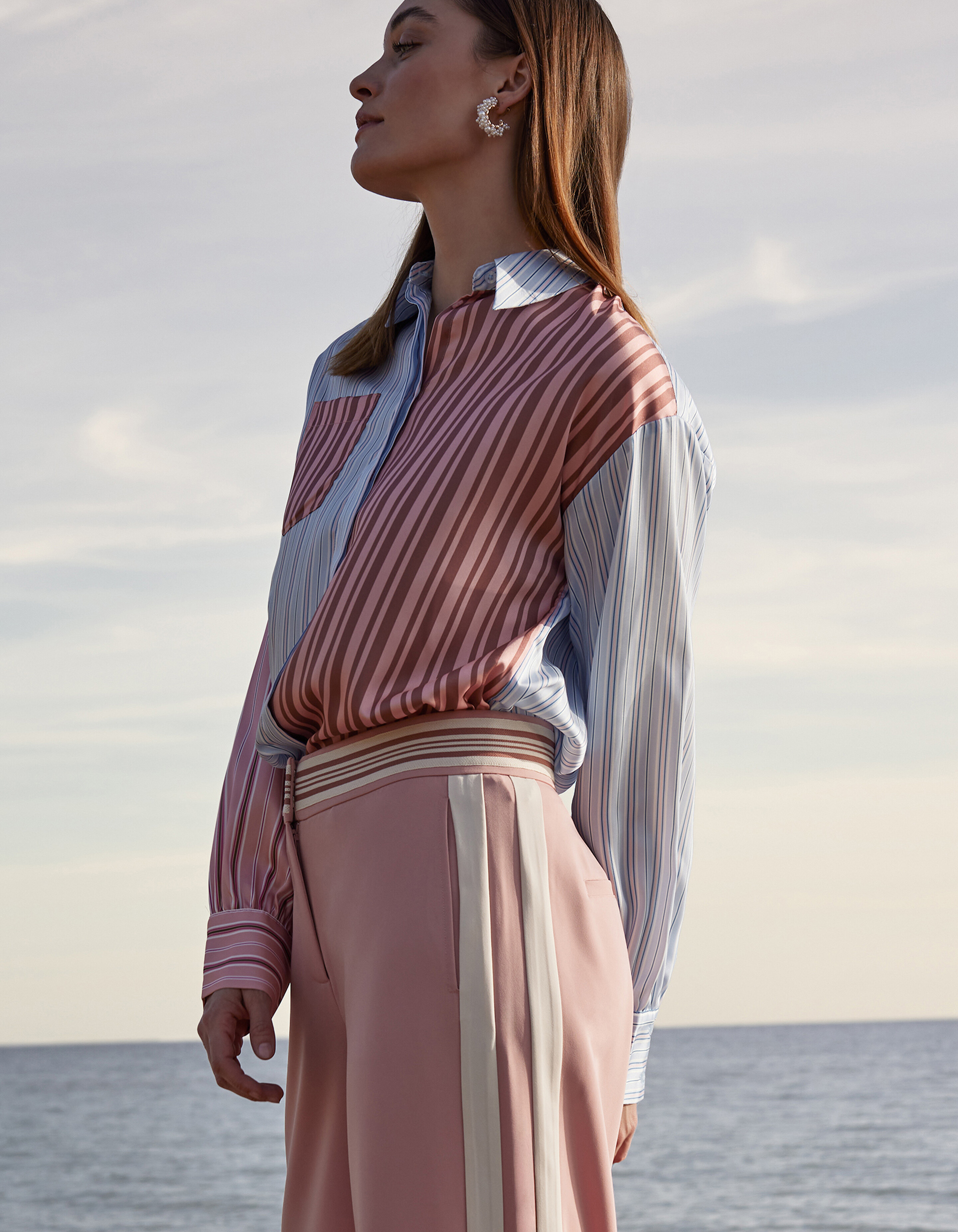 Printed Pinstripe Blouse By Mieke SHOEBY WOMEN