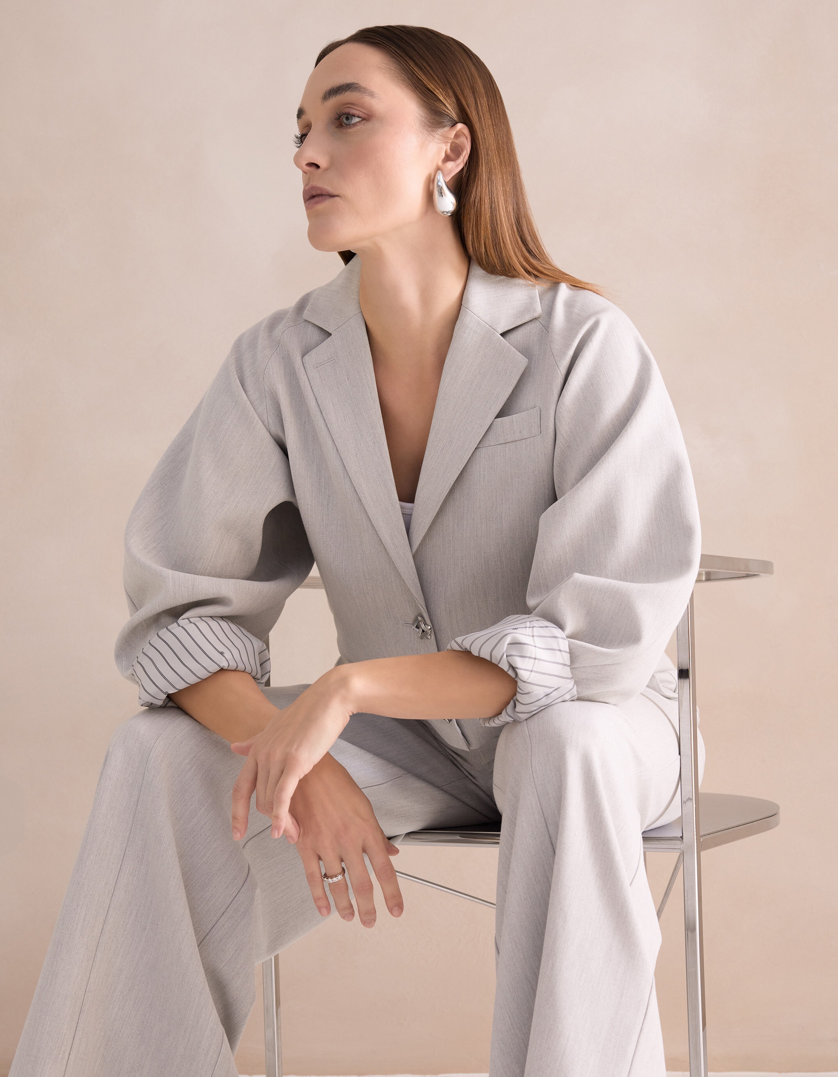 Cropped Blazer Lichtgrijs By Mieke SHOEBY WOMEN