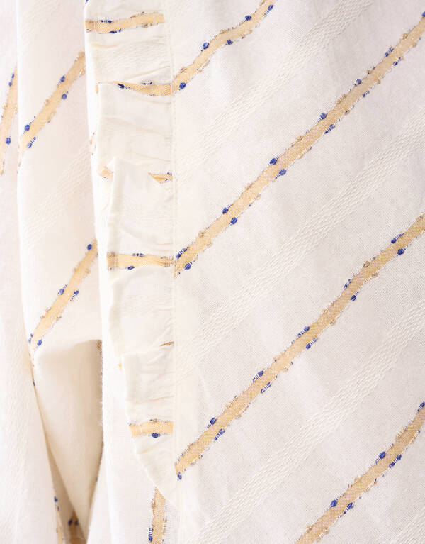 Jacquard Ruffle Blouse Gebroken Wit SHOEBY WOMEN