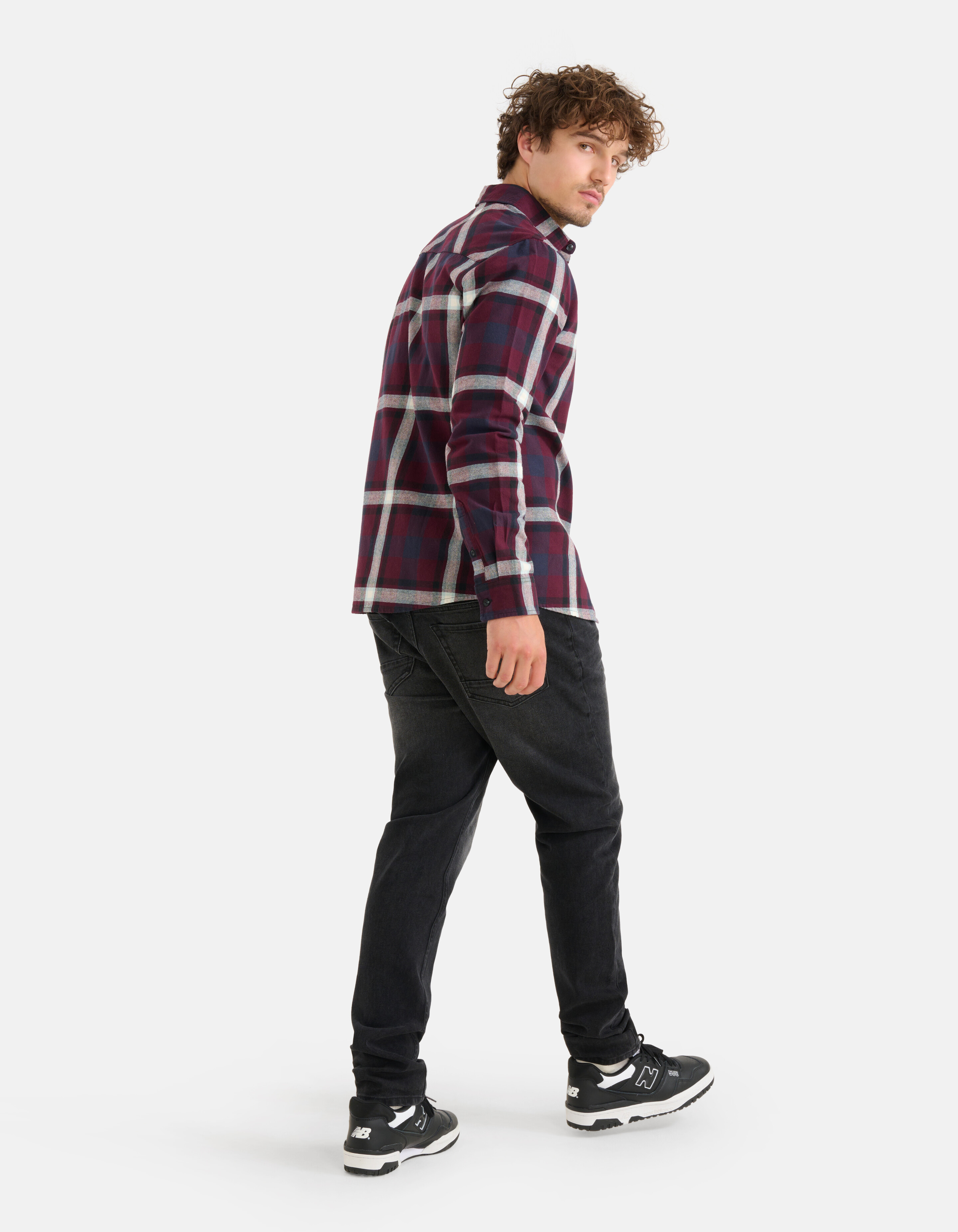 Ruiten Overhemd Bordeaux SHOEBY MEN