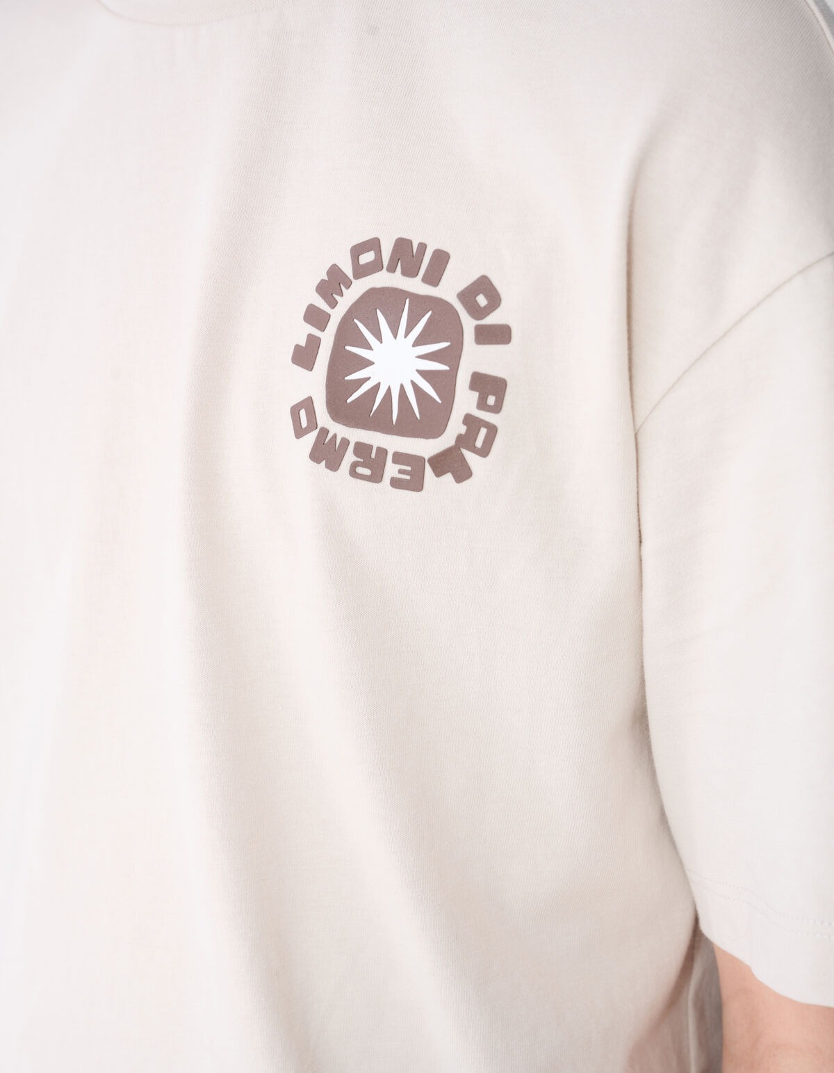 Lemon Artwork T-shirt Beige SHOEBY BOYS