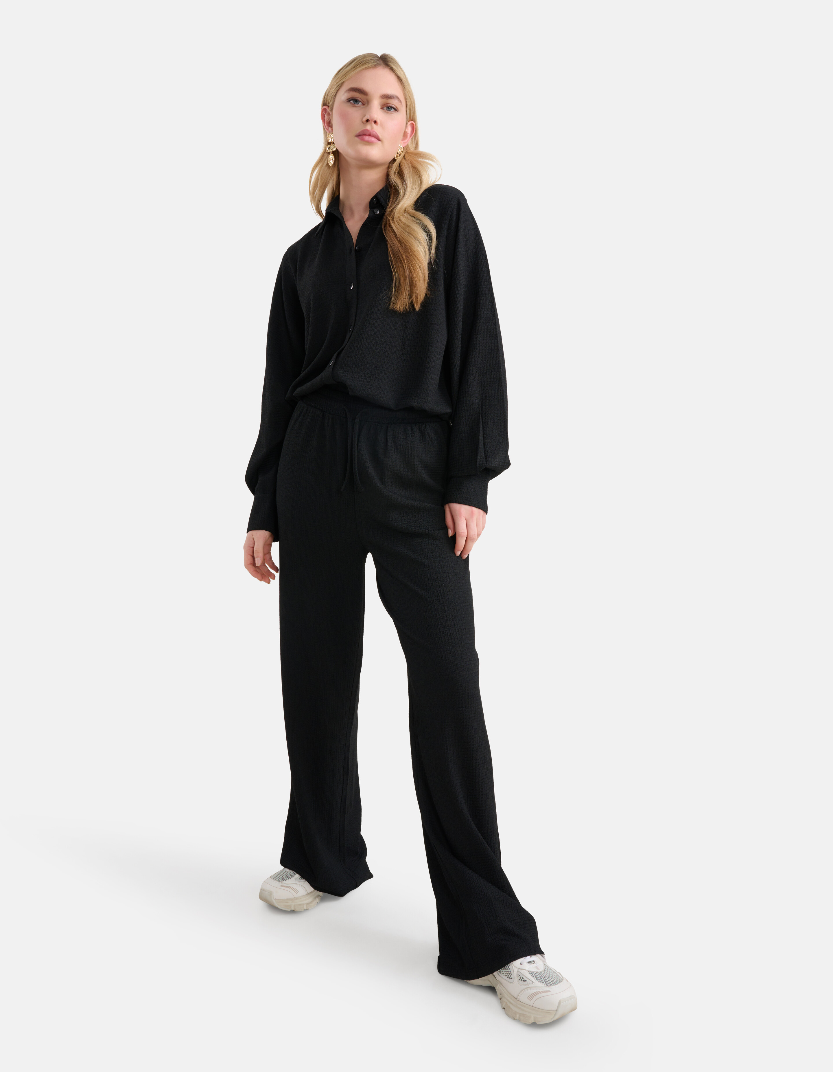 Crinkle Wide Leg Zwart SHOEBY WOMEN