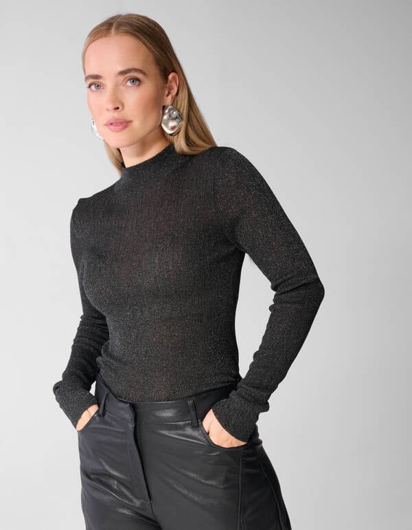 Glitter Col Top Zwart SHOEBY WOMEN