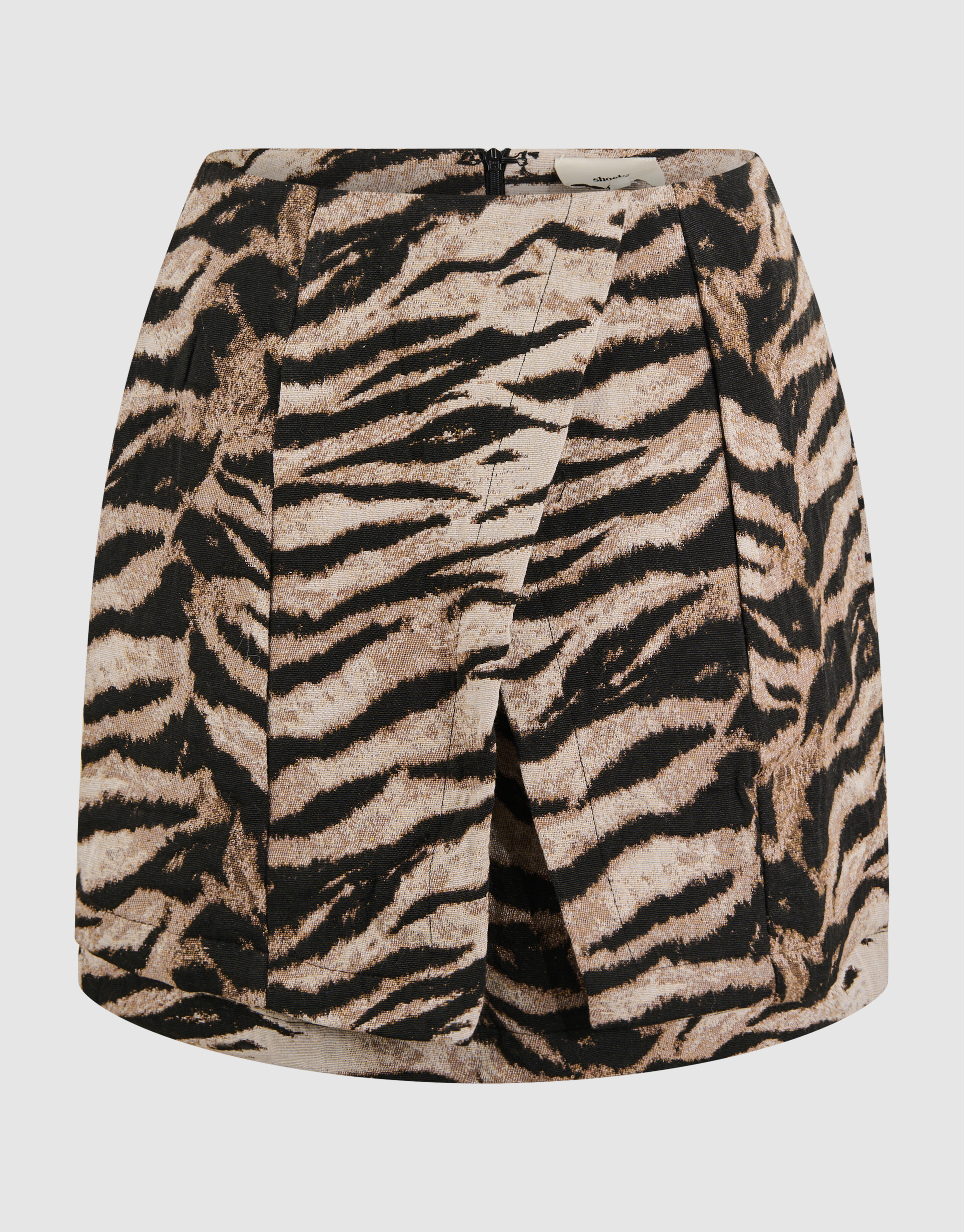 Jacquard Tiger Mini Rok Lichtbruin SHOEBY WOMEN