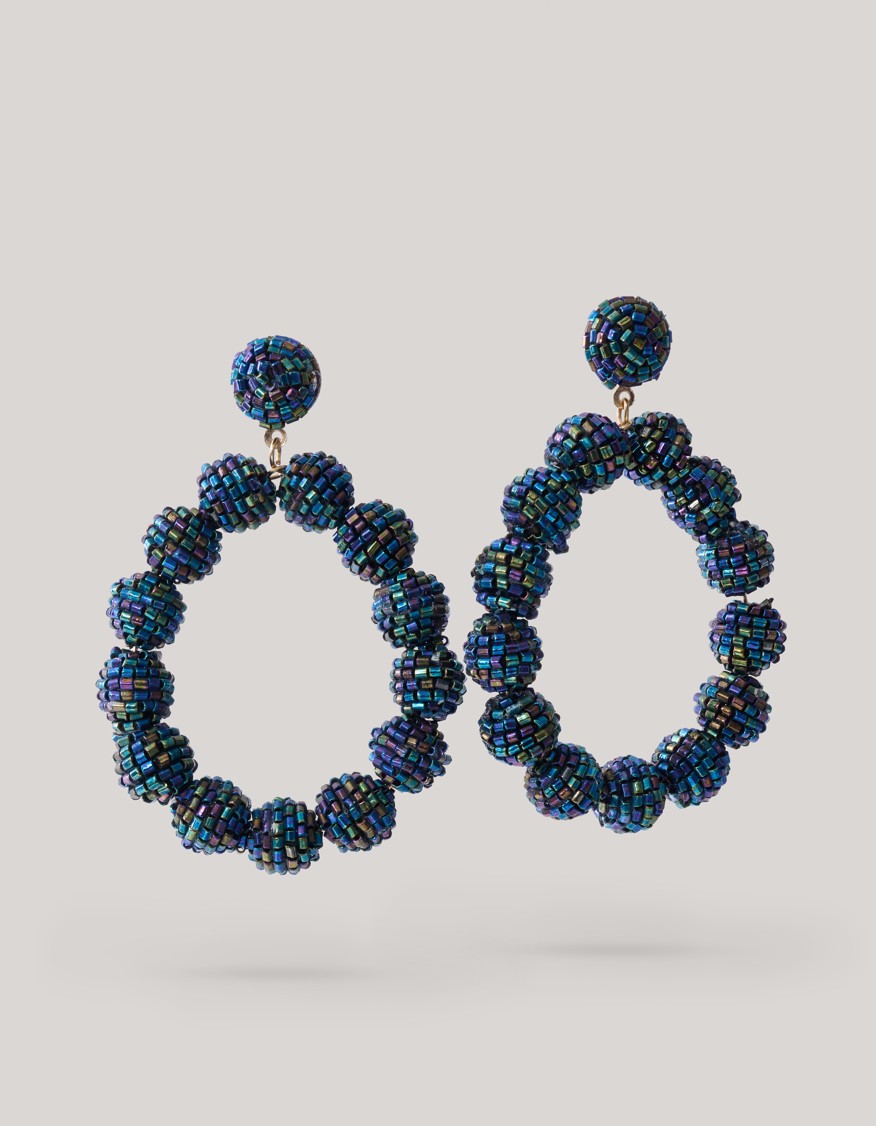 Beaded Oorbellen Donkerblauw SHOEBY ACCESSOIRES