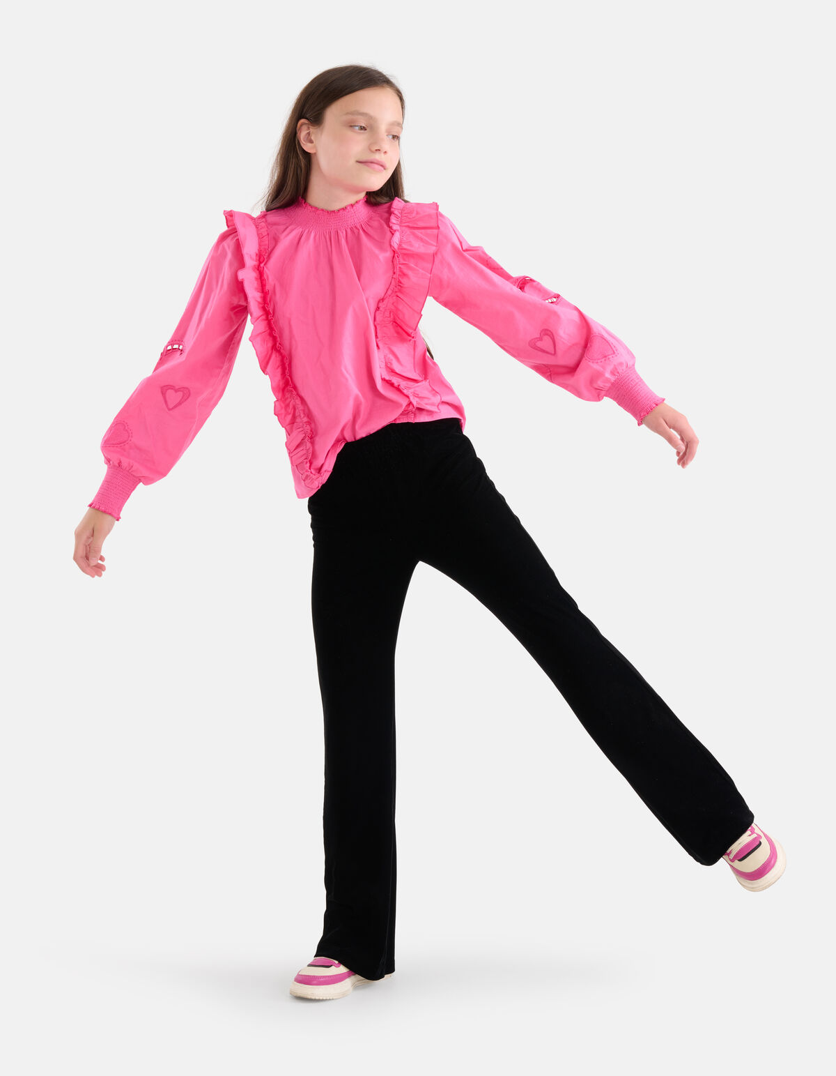 Velvet Flared Broek Zwart SHOEBY GIRLS