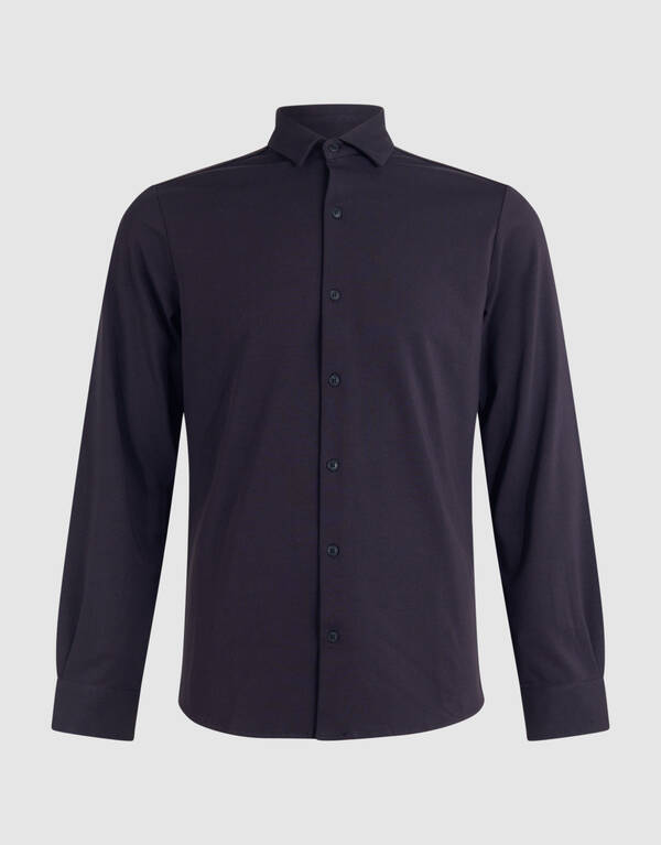 Jersey Overhemd Donkerbruin SHOEBY MEN