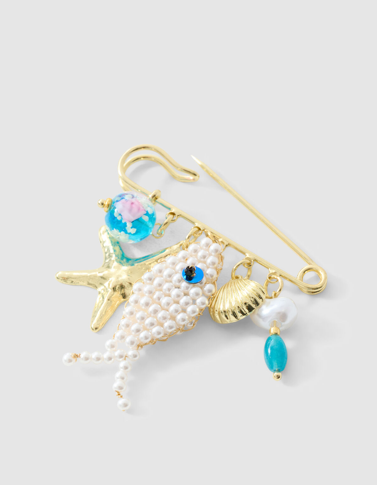 Pin Fish Broche Gebroken Wit SHOEBY ACCESSOIRES