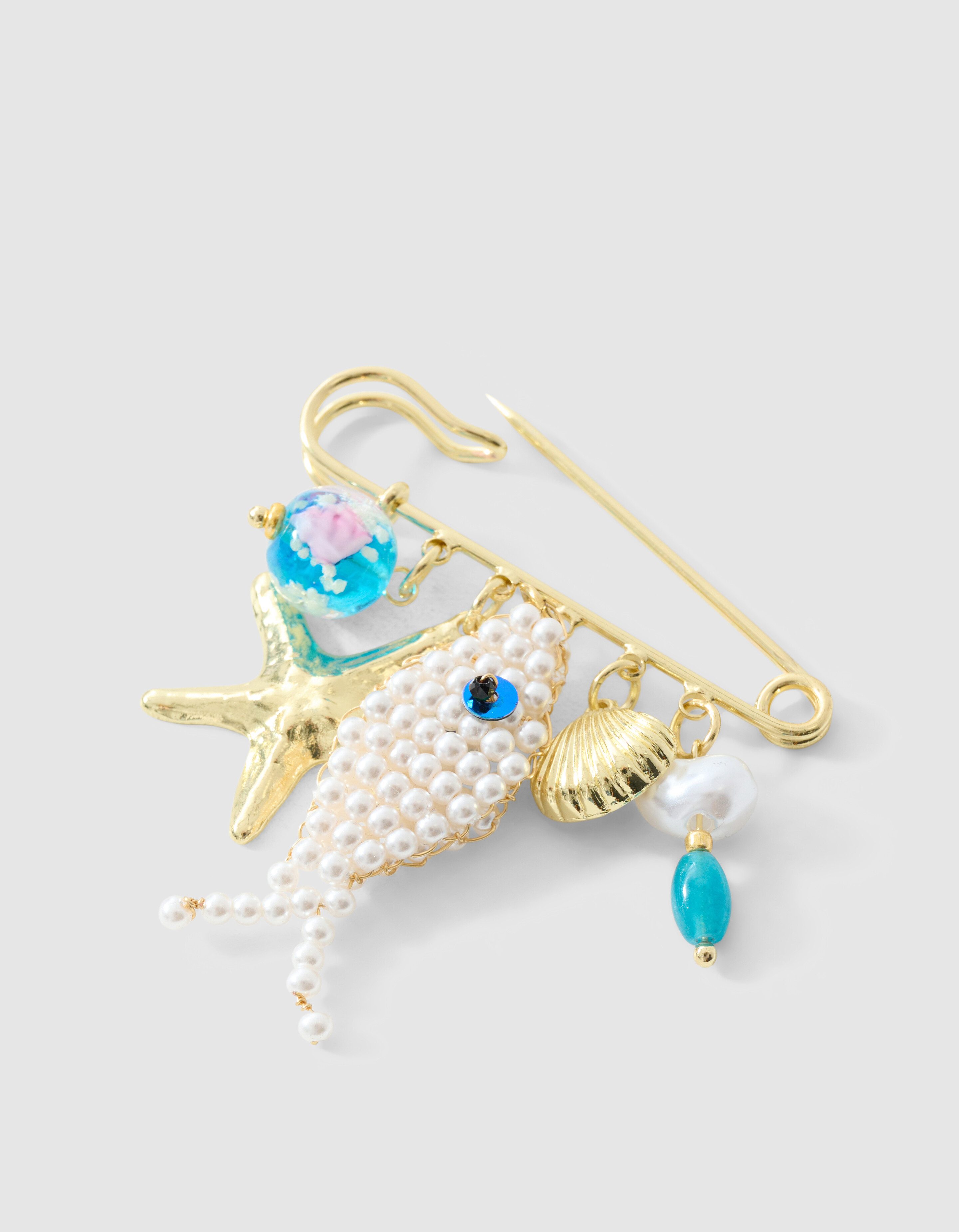 Pin Fish Broche Gebroken Wit SHOEBY ACCESSOIRES