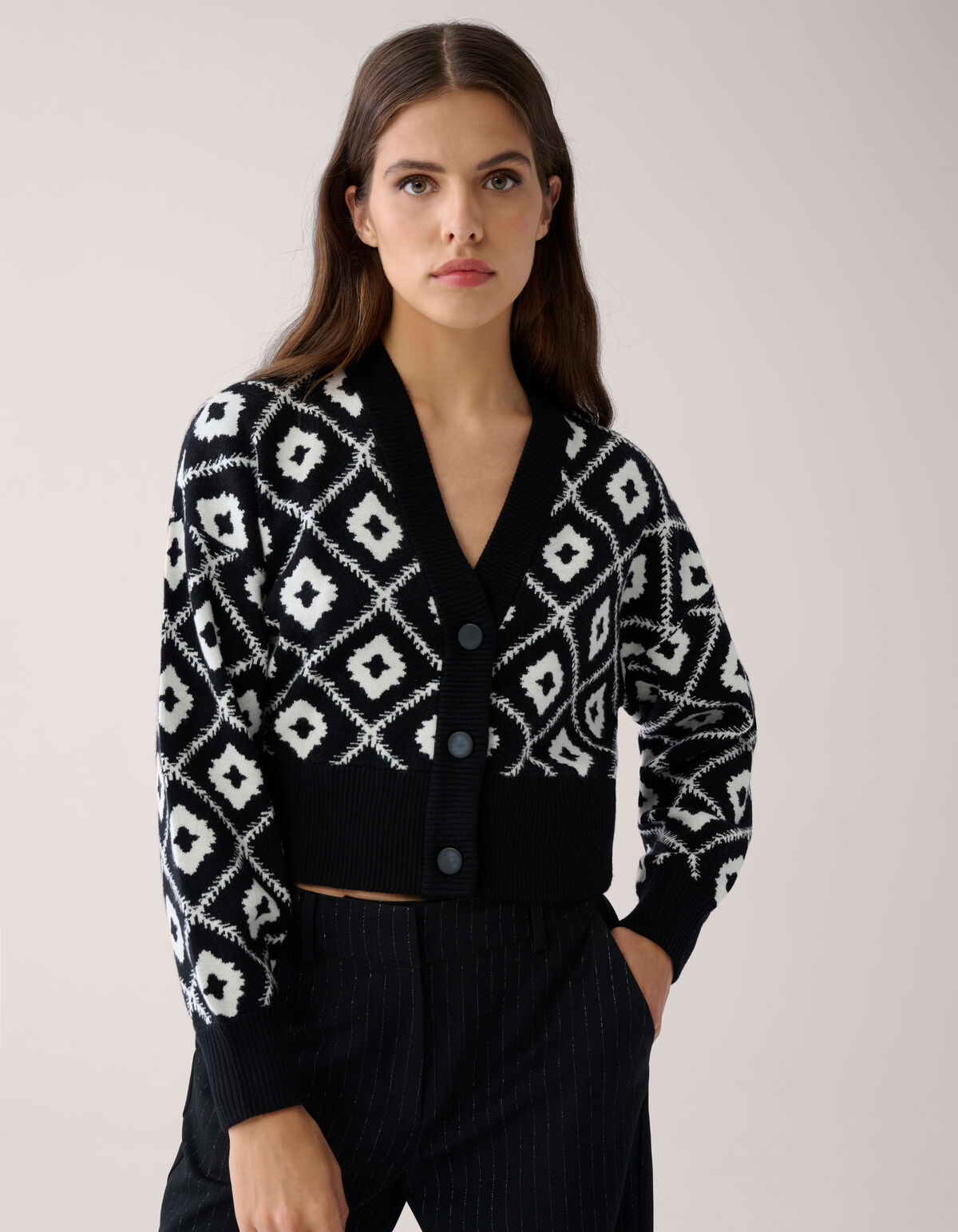 Grafisch Cropped Vest Zwart By Mieke SHOEBY WOMEN