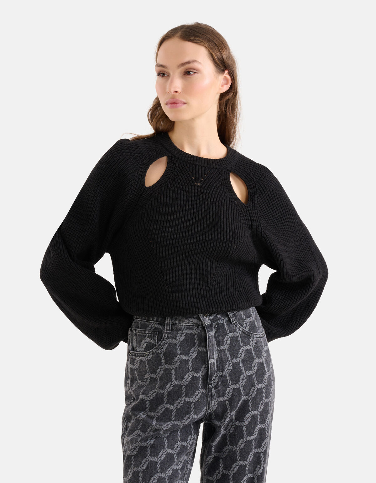 Cut Out Trui Zwart SHOEBY WOMEN