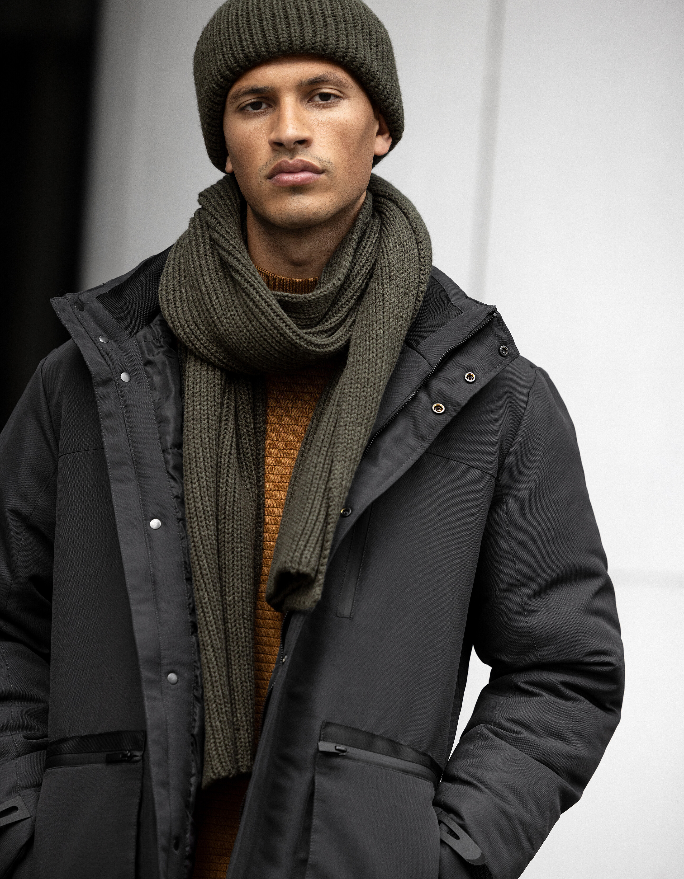 Gebreide Beanie Donkergroen SHOEBY ACCESSOIRES