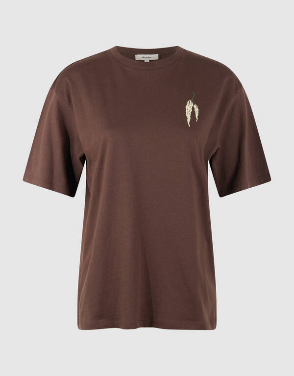 Pepper Artwork T-shirt Bruin SHOEBY WOMEN