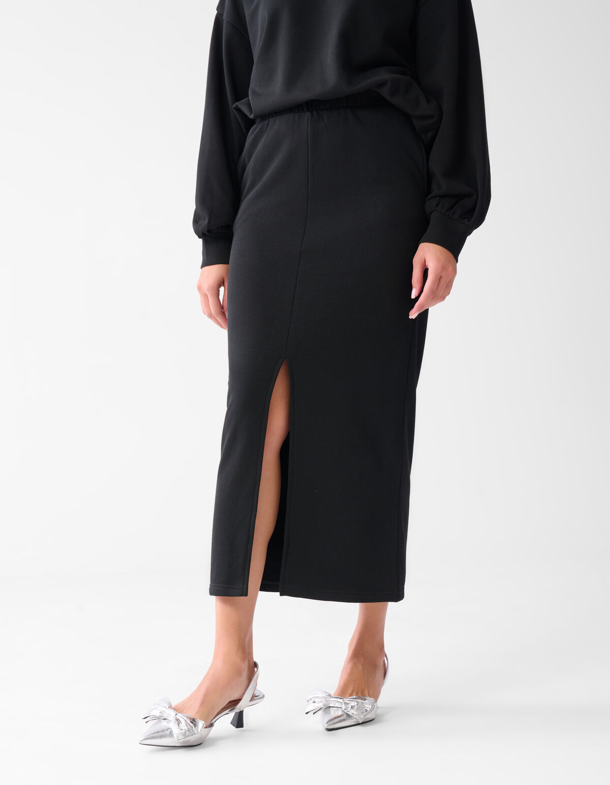 Sweat Maxi Rok Zwart SHOEBY WOMEN