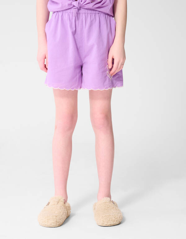 Heart Embroidery Short Paars SHOEBY GIRLS