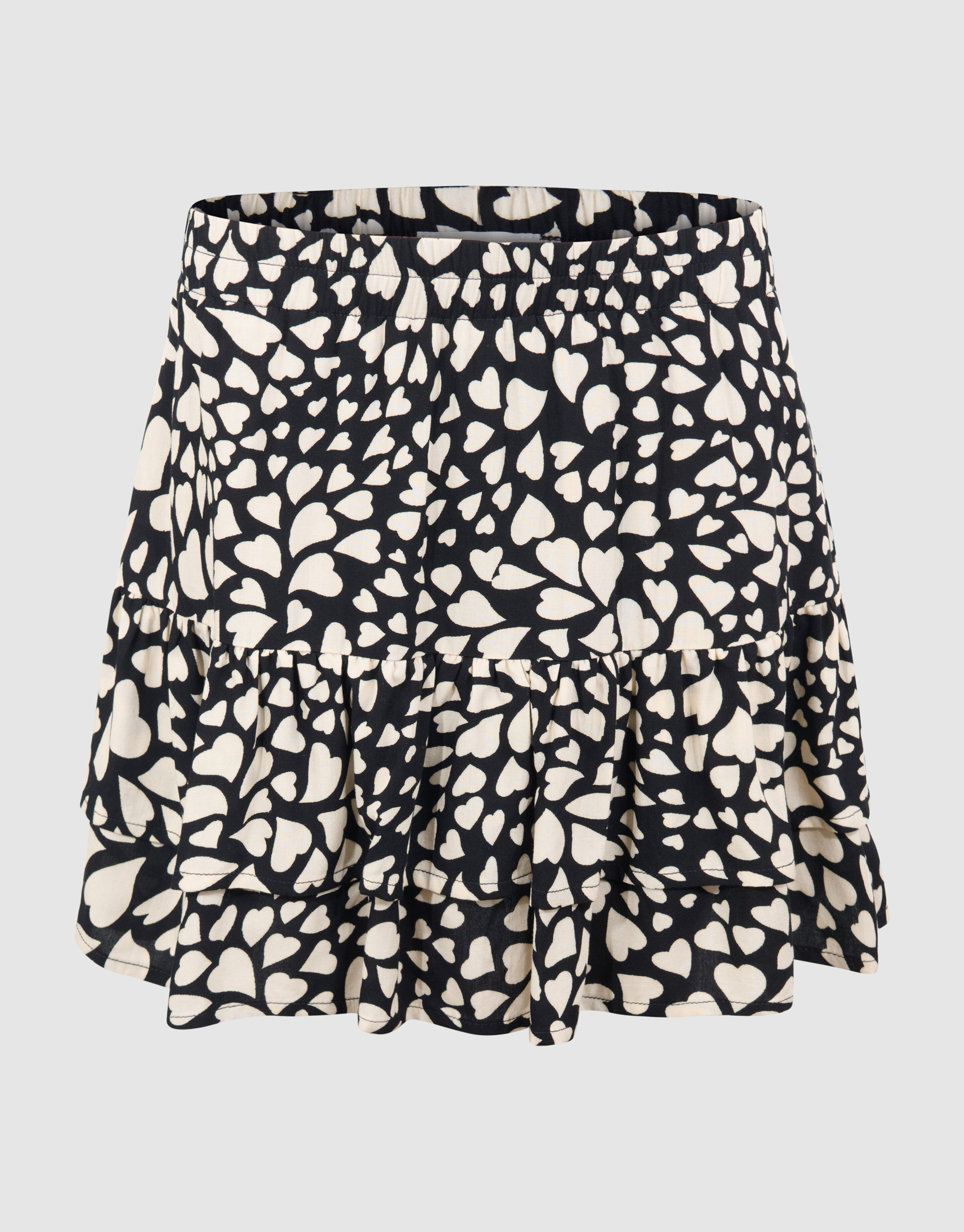 Heart Ruffle Mini Rok Zwart SHOEBY GIRLS