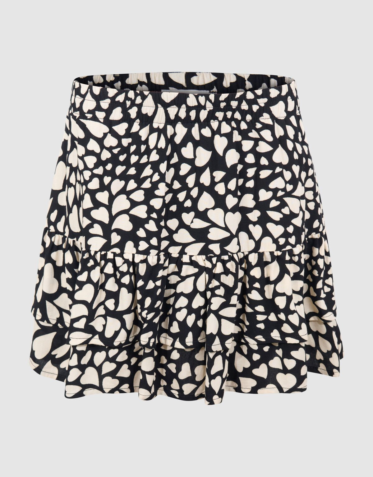 Heart Ruffle Mini Rok Zwart SHOEBY GIRLS
