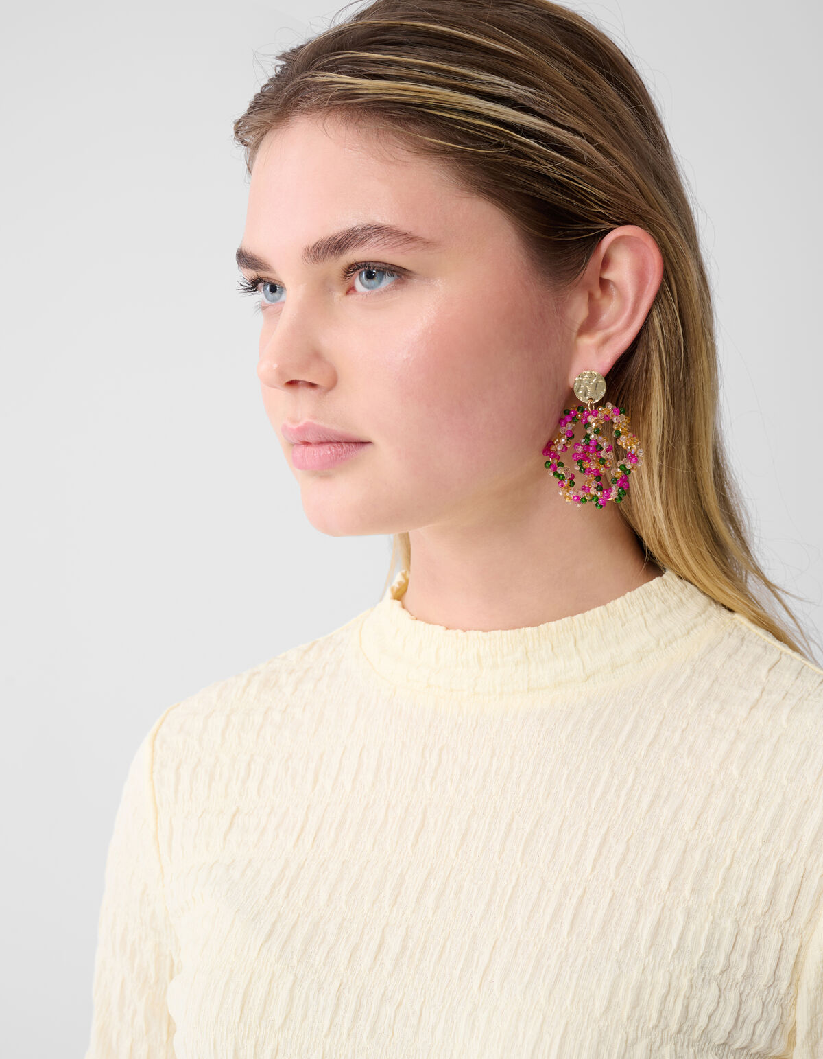 Multi Beaded Oorbellen Roze SHOEBY ACCESSOIRES