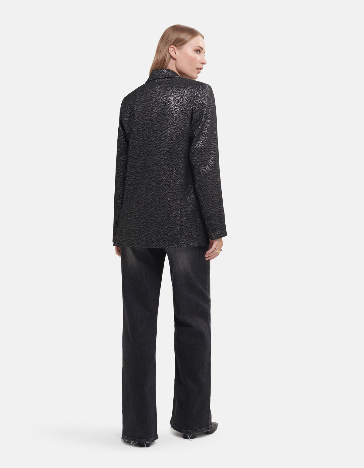 Oversized Zebraprint Blazer Zwart SHOEBY WOMEN