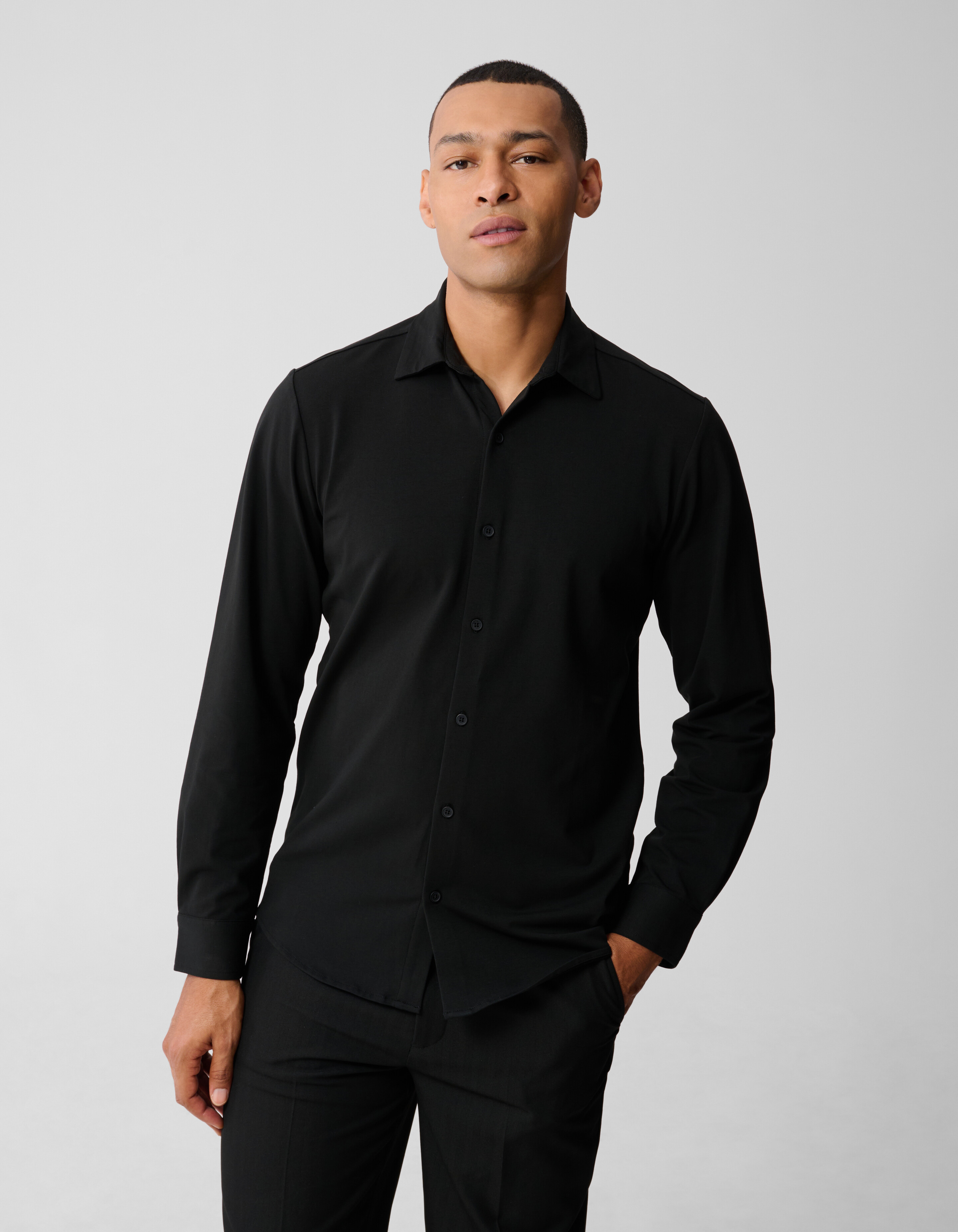 Jersey Overhemd Zwart SHOEBY MEN