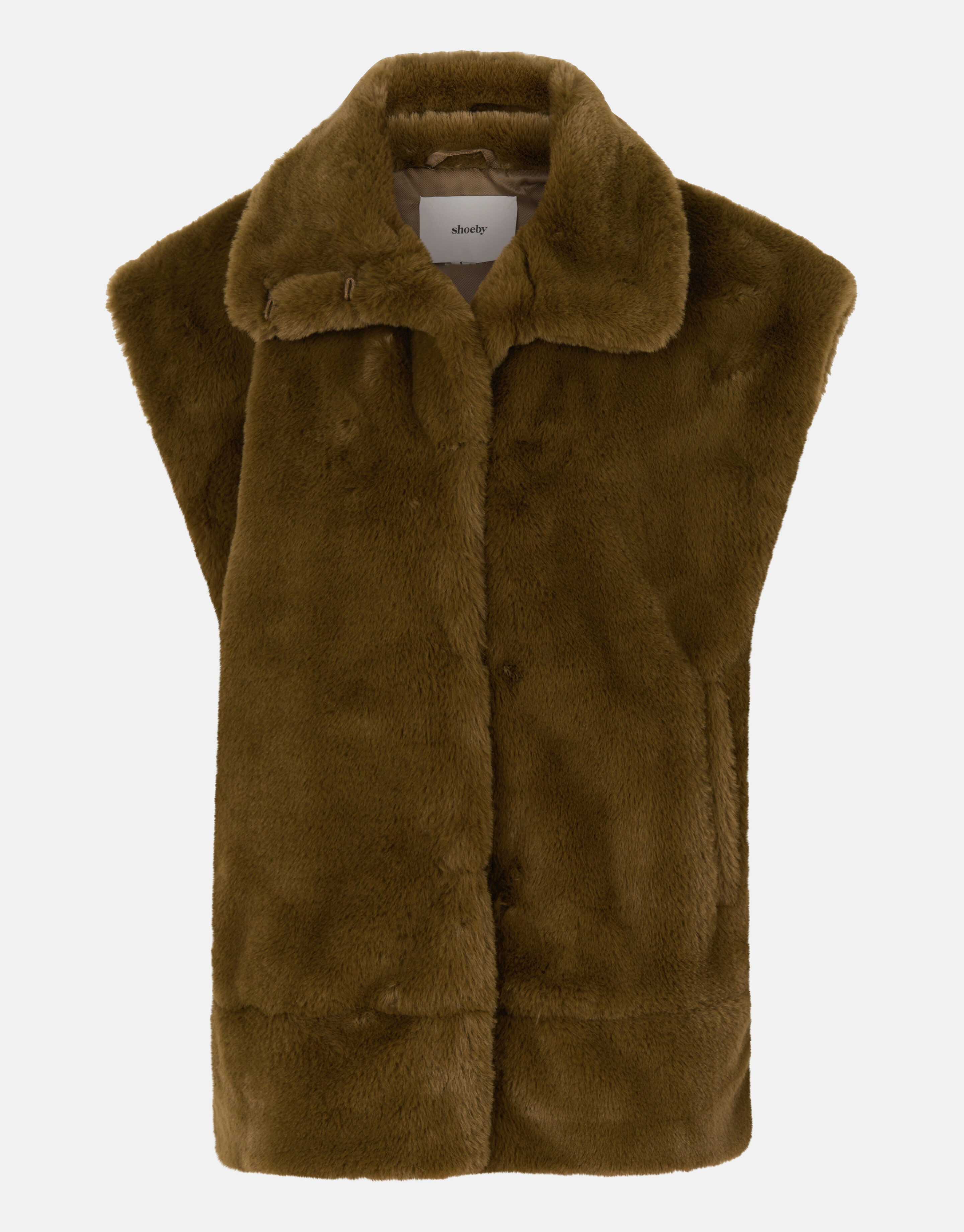 Faux Fur Gilet Donkergroen SHOEBY GIRLS