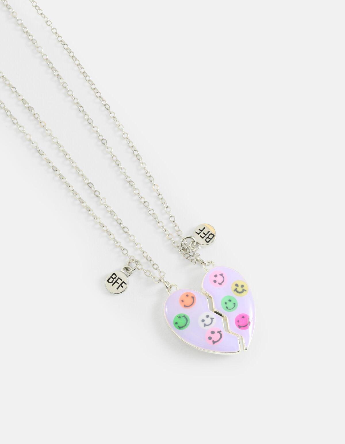 BFF Smiley Ketting Set Lichtpaars SHOEBY ACCESSOIRES