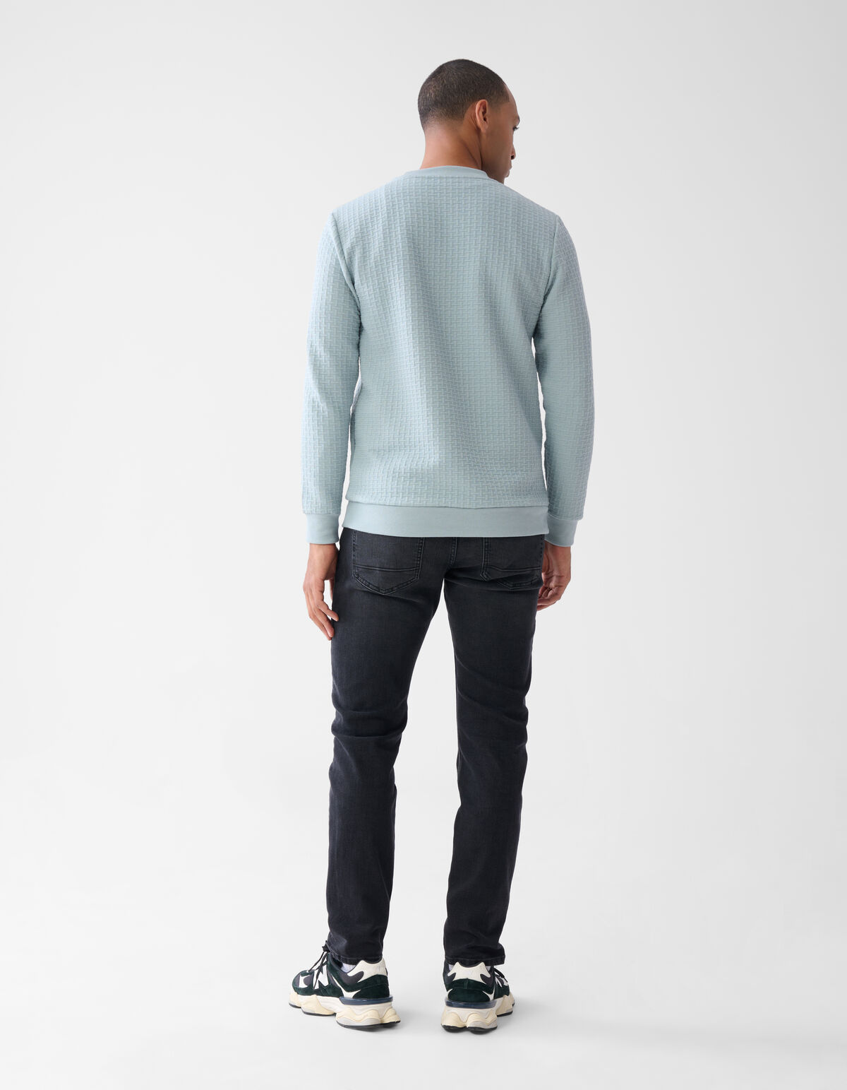 Structuur Sweater Lichtgroen SHOEBY MEN