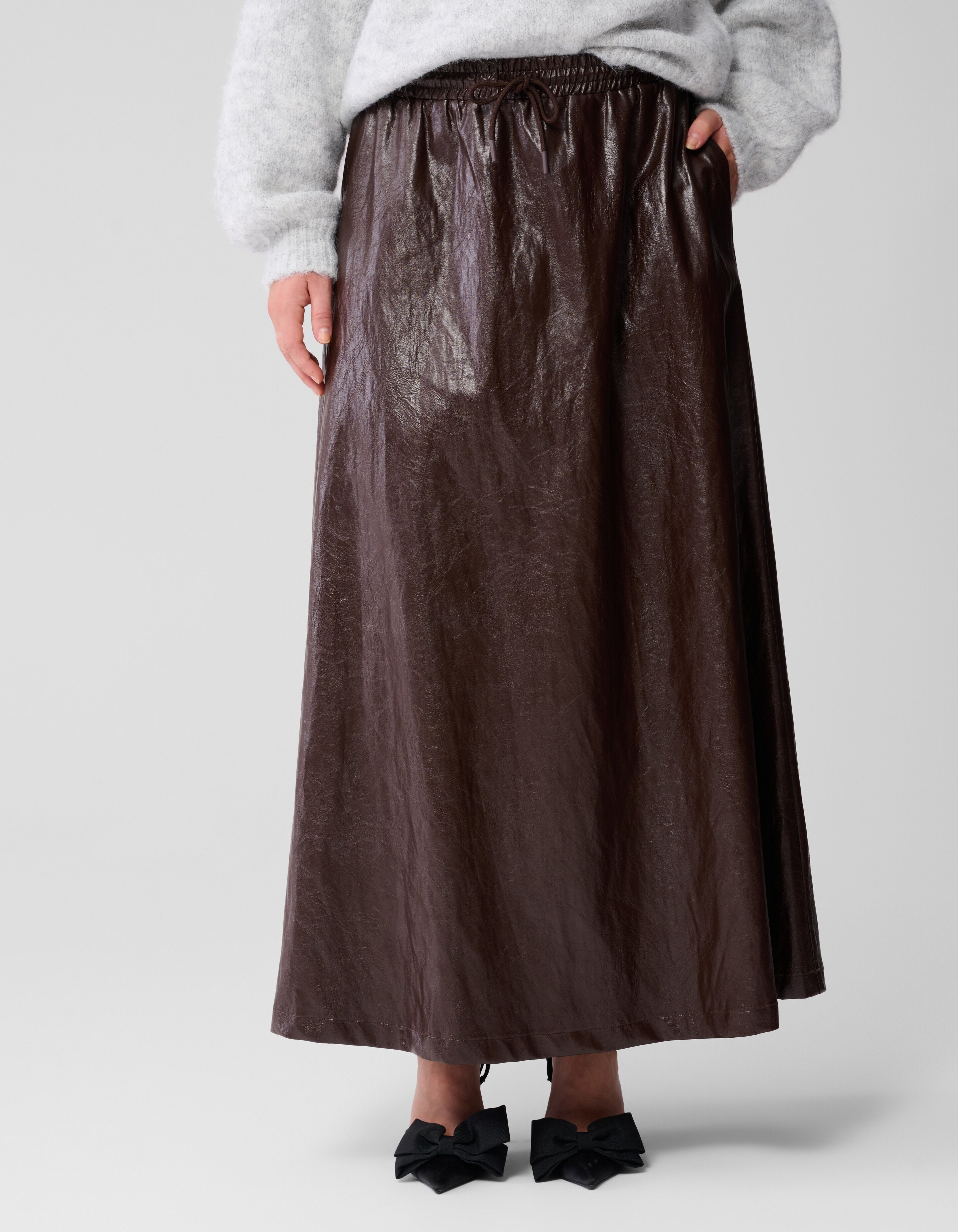 Vegan leren Maxi Rok Bruin SHOEBY WOMEN
