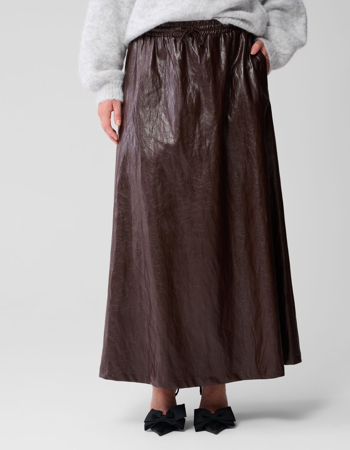 Vegan leren Maxi Rok Bruin SHOEBY WOMEN