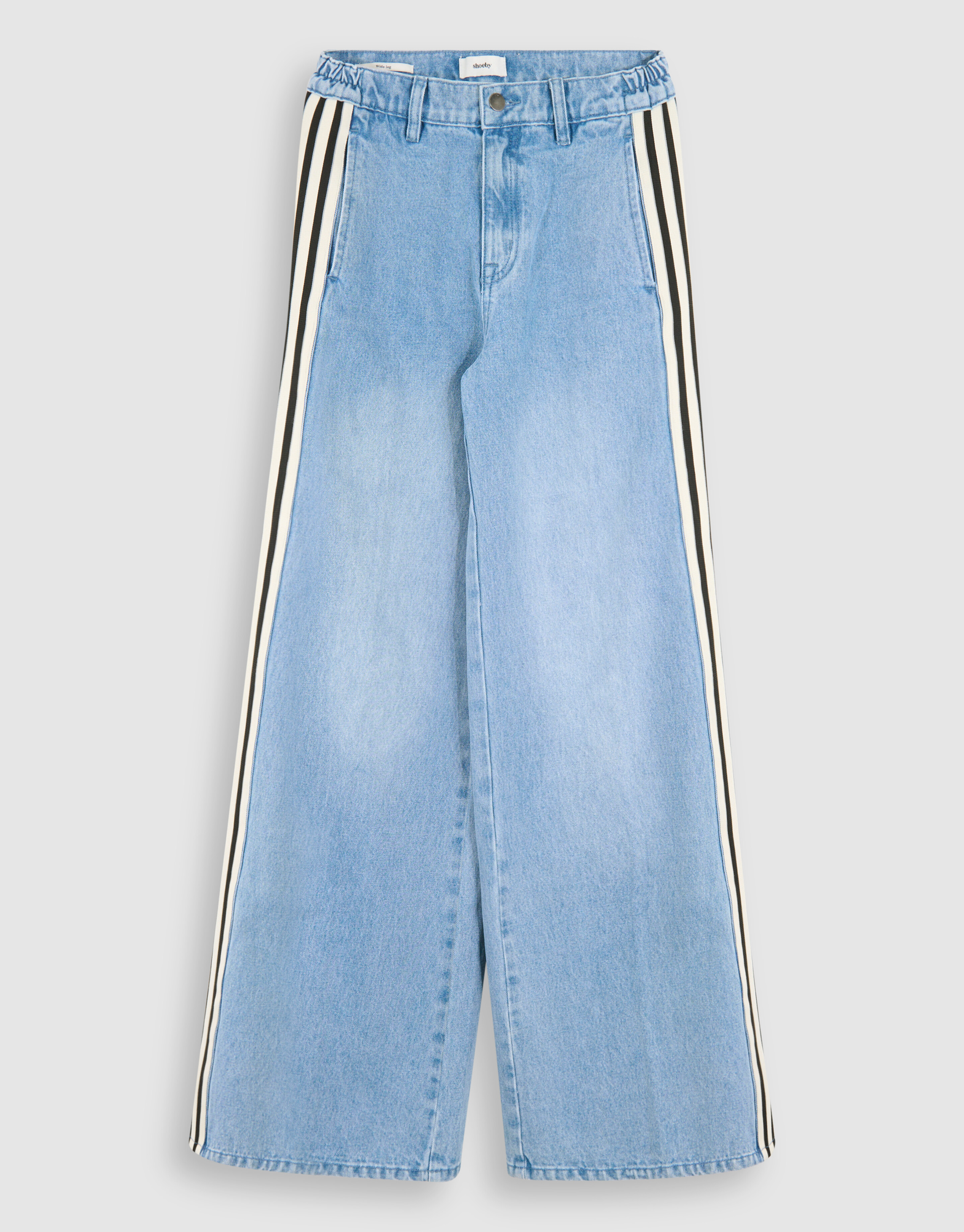 Sporty Tape Wide Leg Fit Jeans Blauw SHOEBY WOMEN