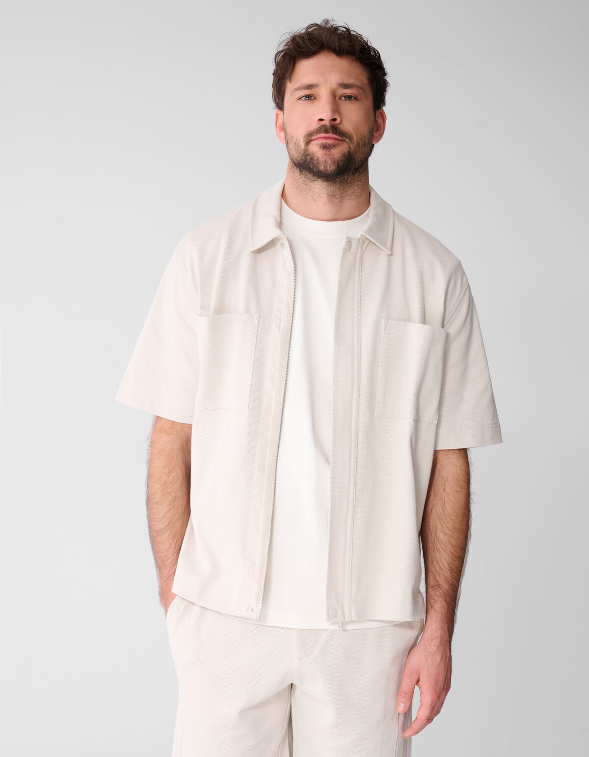 Zip Overshirt Lichtgrijs SHOEBY MEN