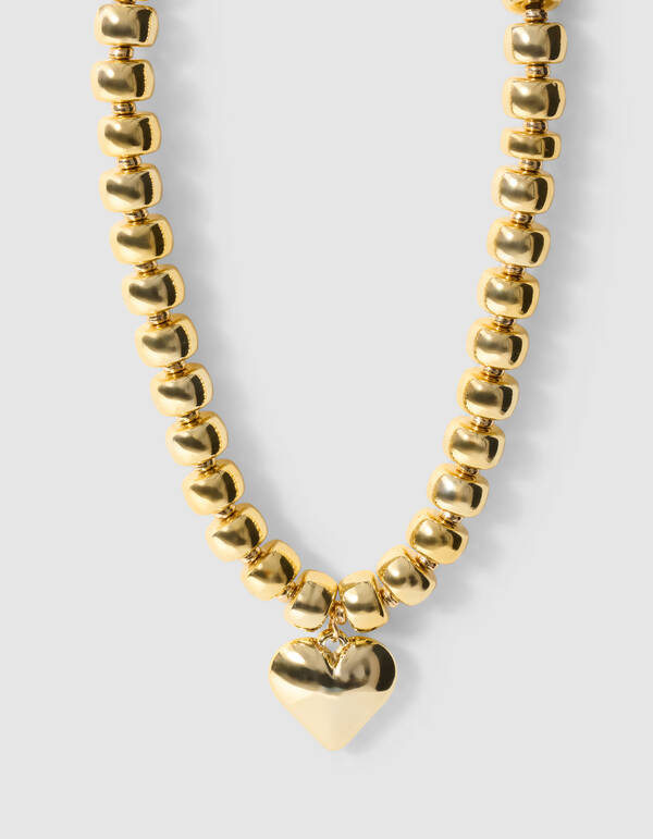 Beaded Wheel Hart Ketting Goud SHOEBY ACCESSOIRES