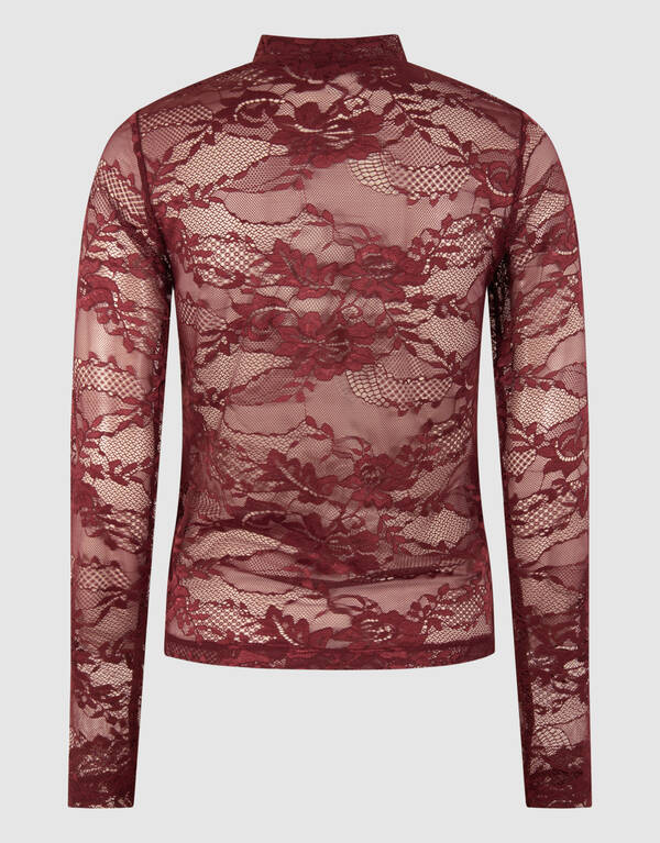 Flower Kanten Top Donkerrood SHOEBY WOMEN