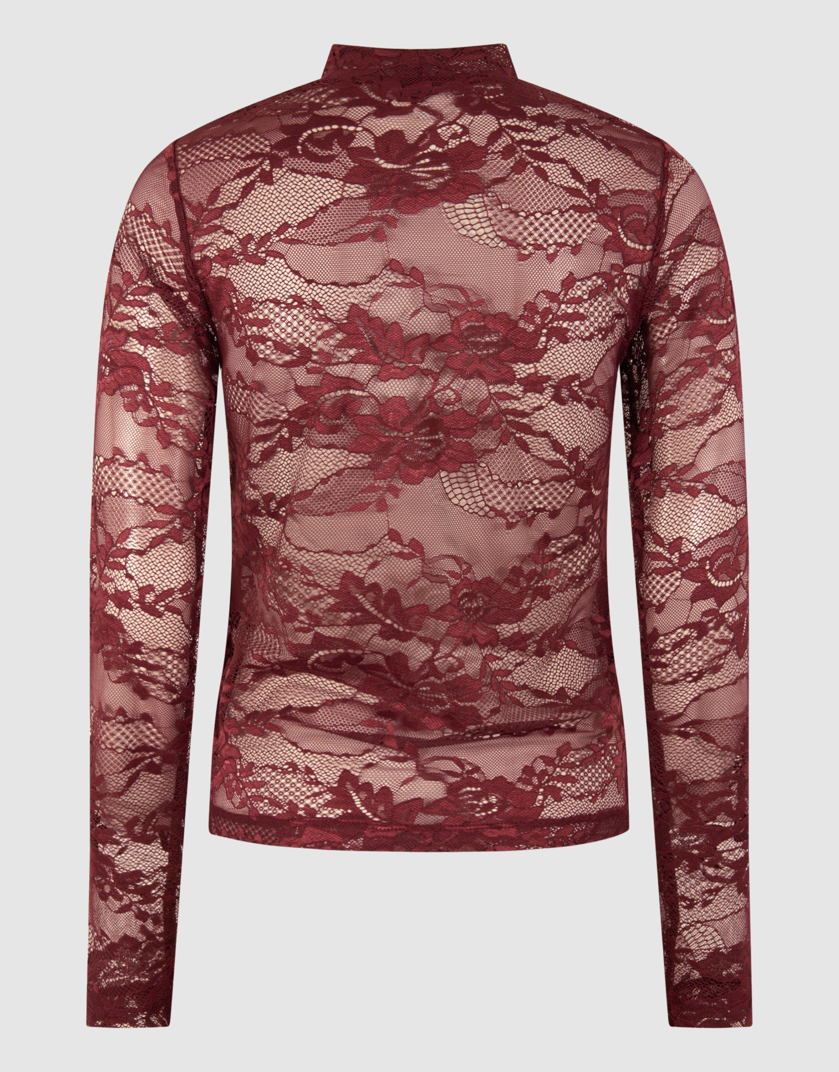 Flower Kanten Top Donkerrood SHOEBY WOMEN