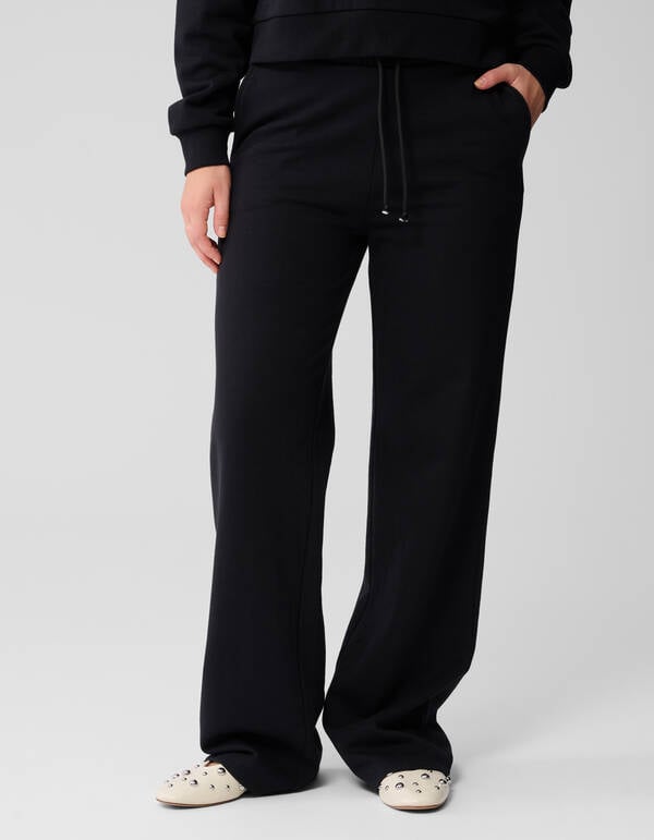 Wide Leg Jogger Broek Zwart SHOEBY WOMEN