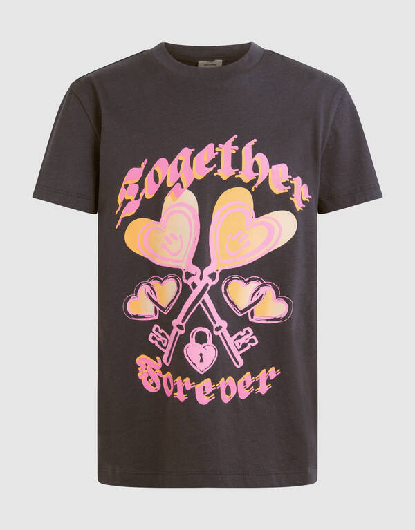 Together Artwork T-shirt Donkergrijs SHOEBY GIRLS