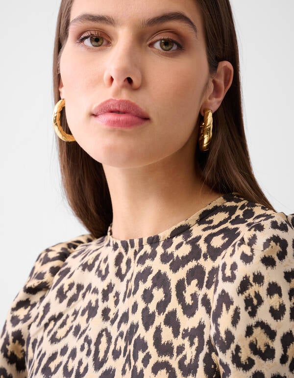 Leopard Mini Jurk Bruin SHOEBY WOMEN