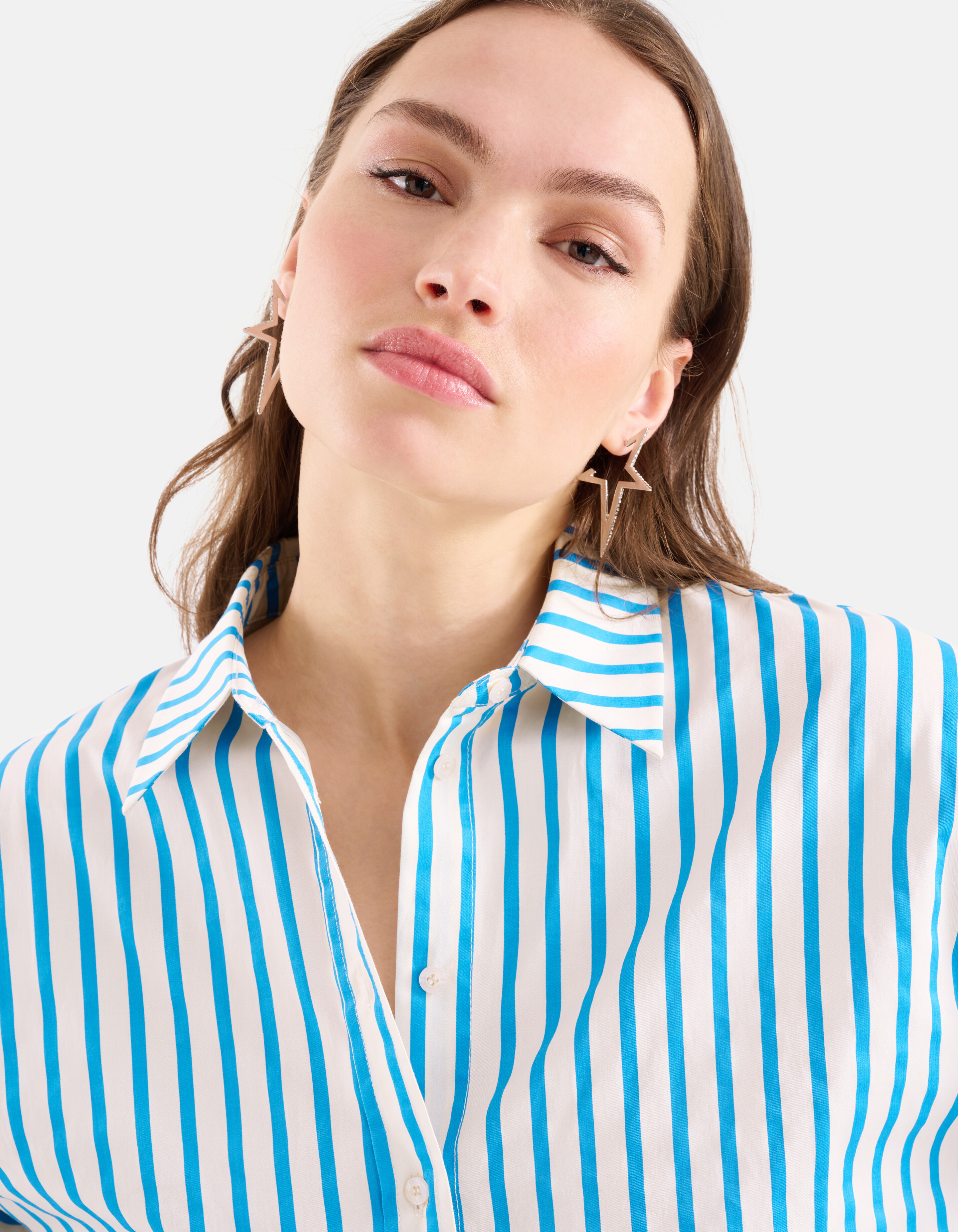 Pinstripe Blouse Blauw SHOEBY WOMEN