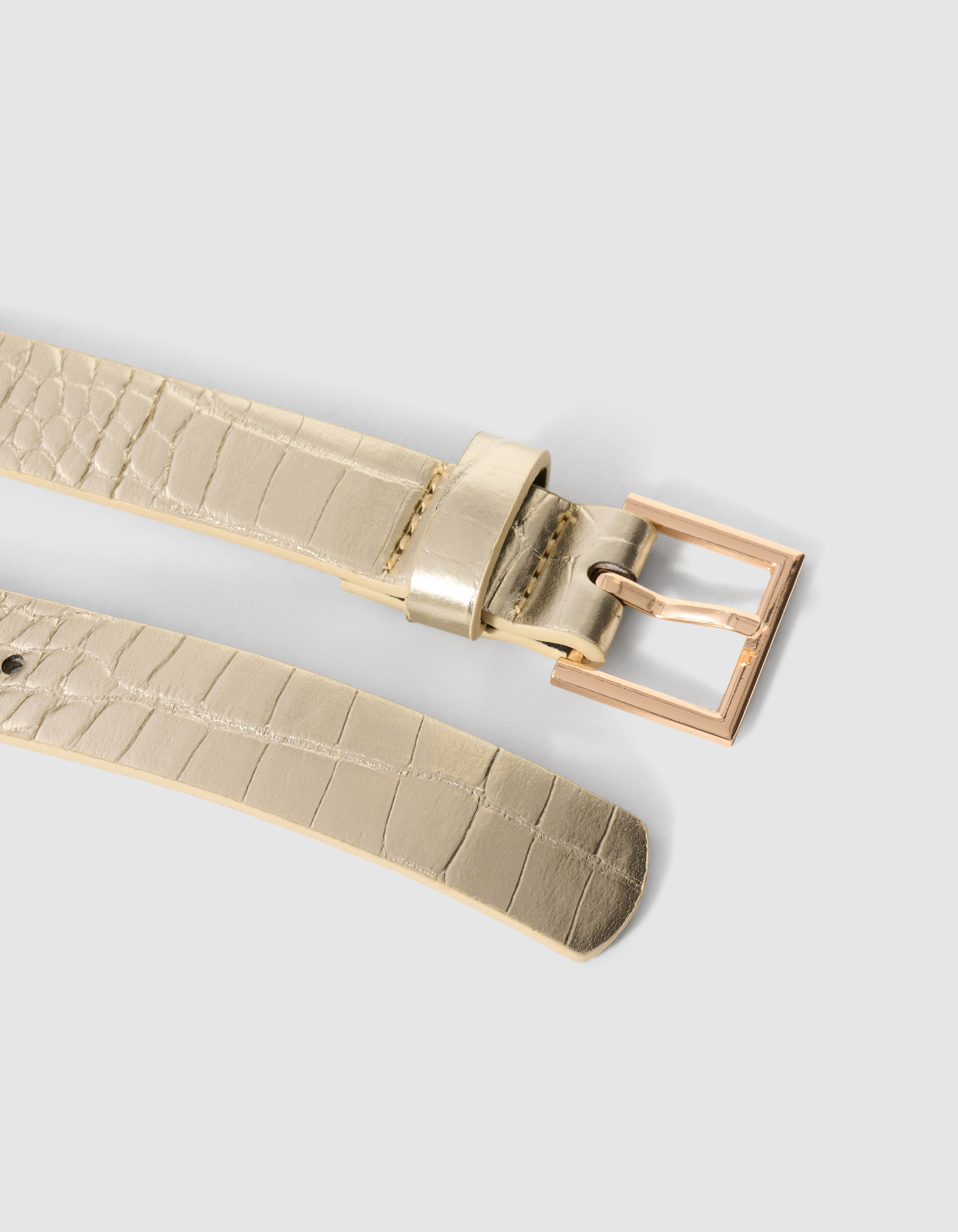 Metallic Croco Riem Goud SHOEBY ACCESSOIRES