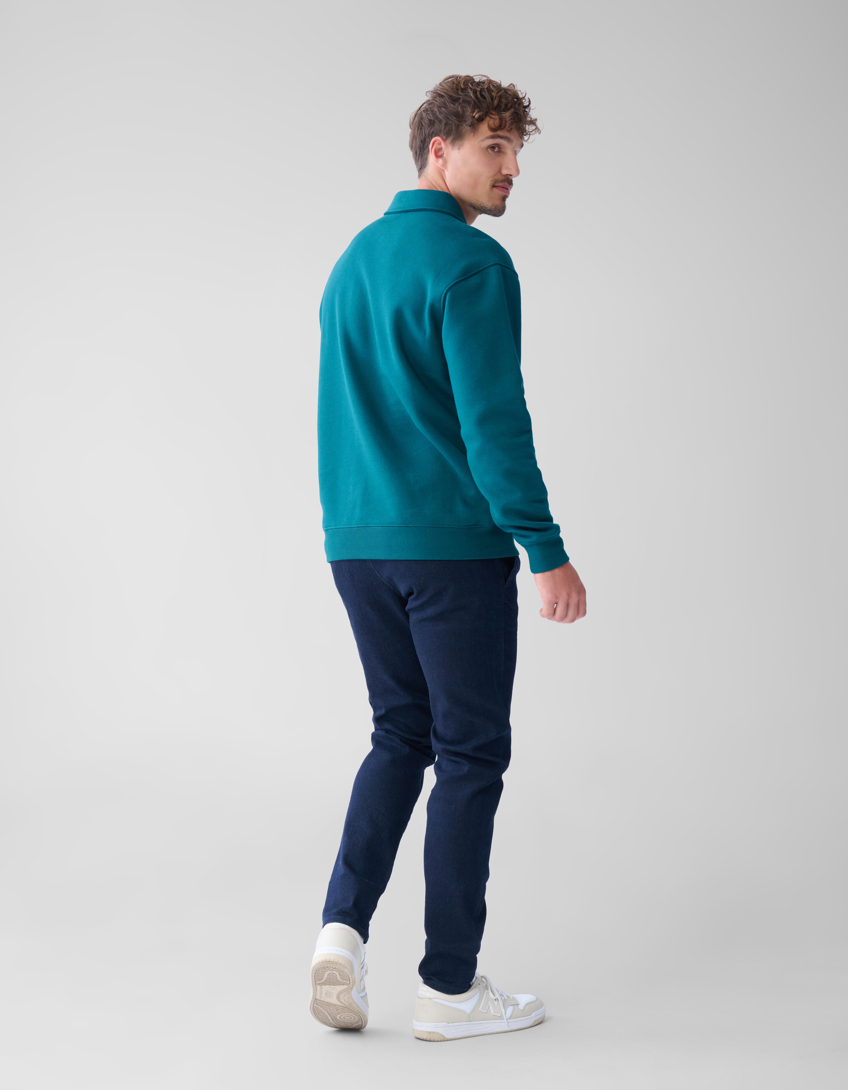 Zipper Badge Sweater Donkergroen SHOEBY MEN