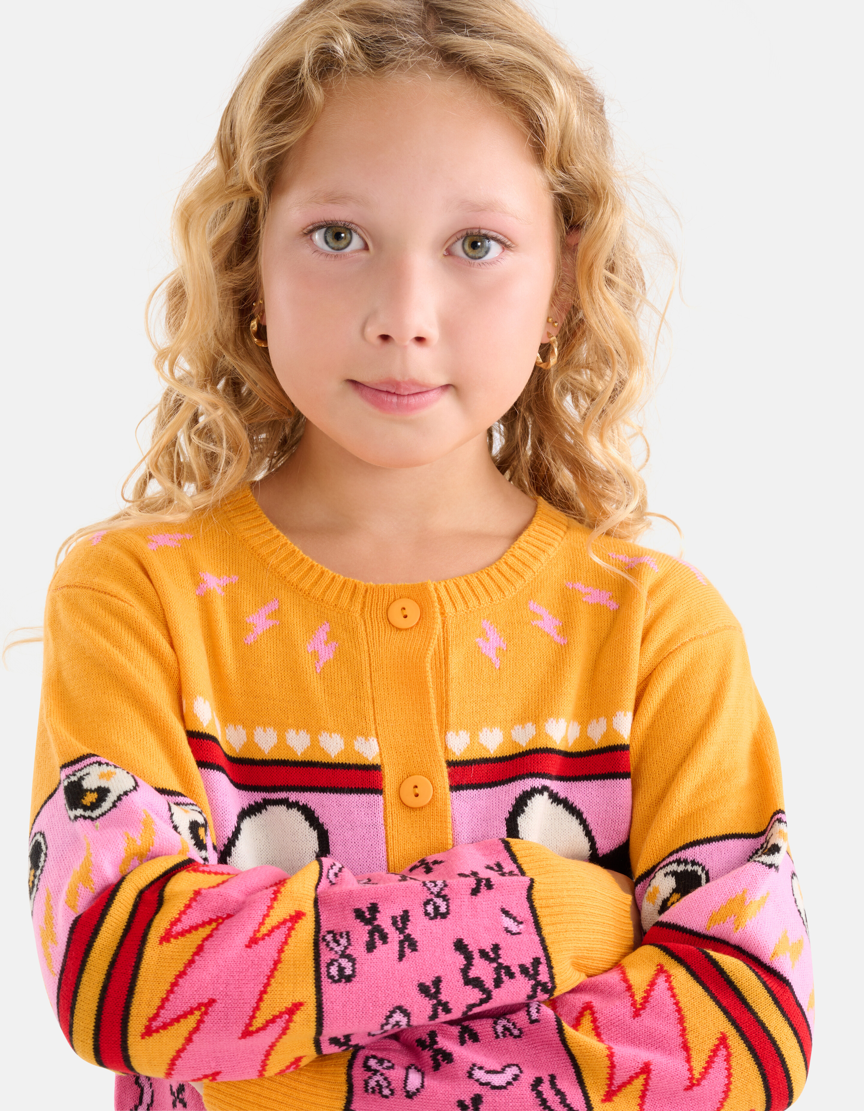 Grafisch Vest Oranje SHOEBY GIRLS