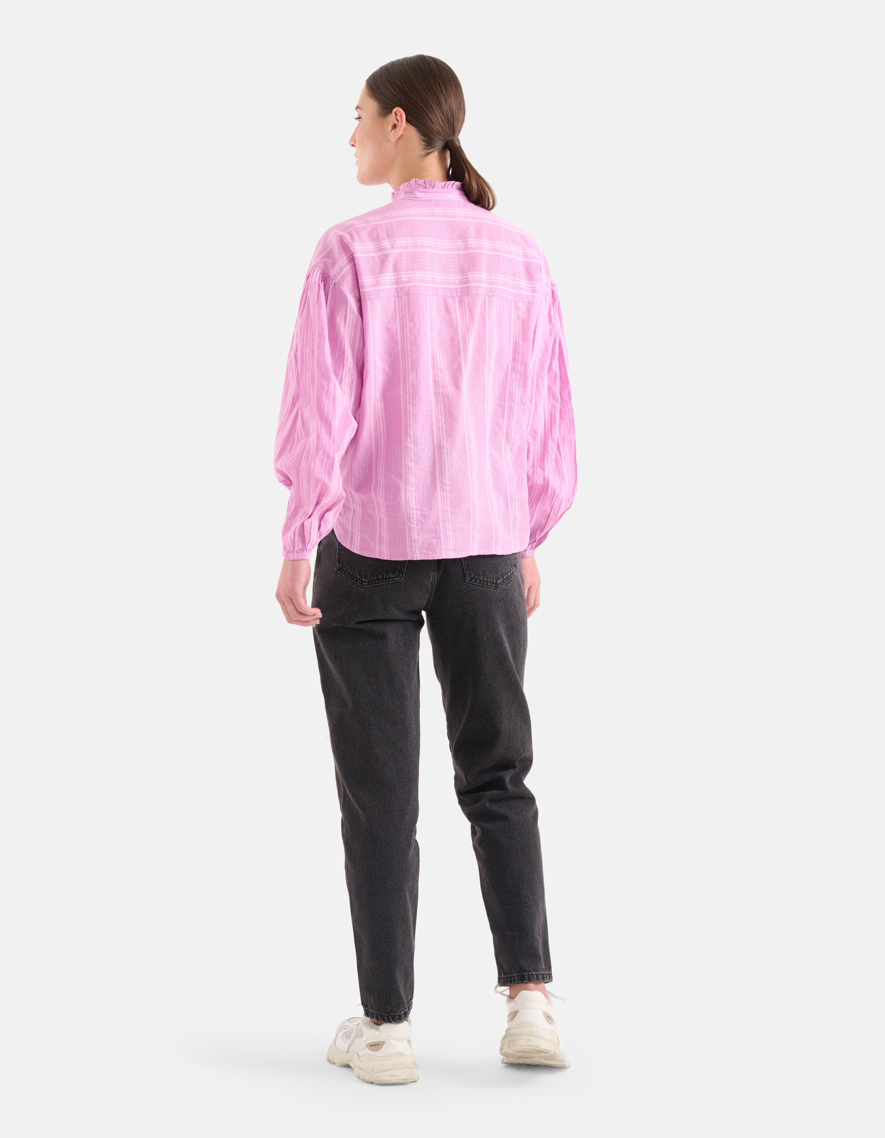 Gestreepte Lurex Blouse Roze SHOEBY WOMEN