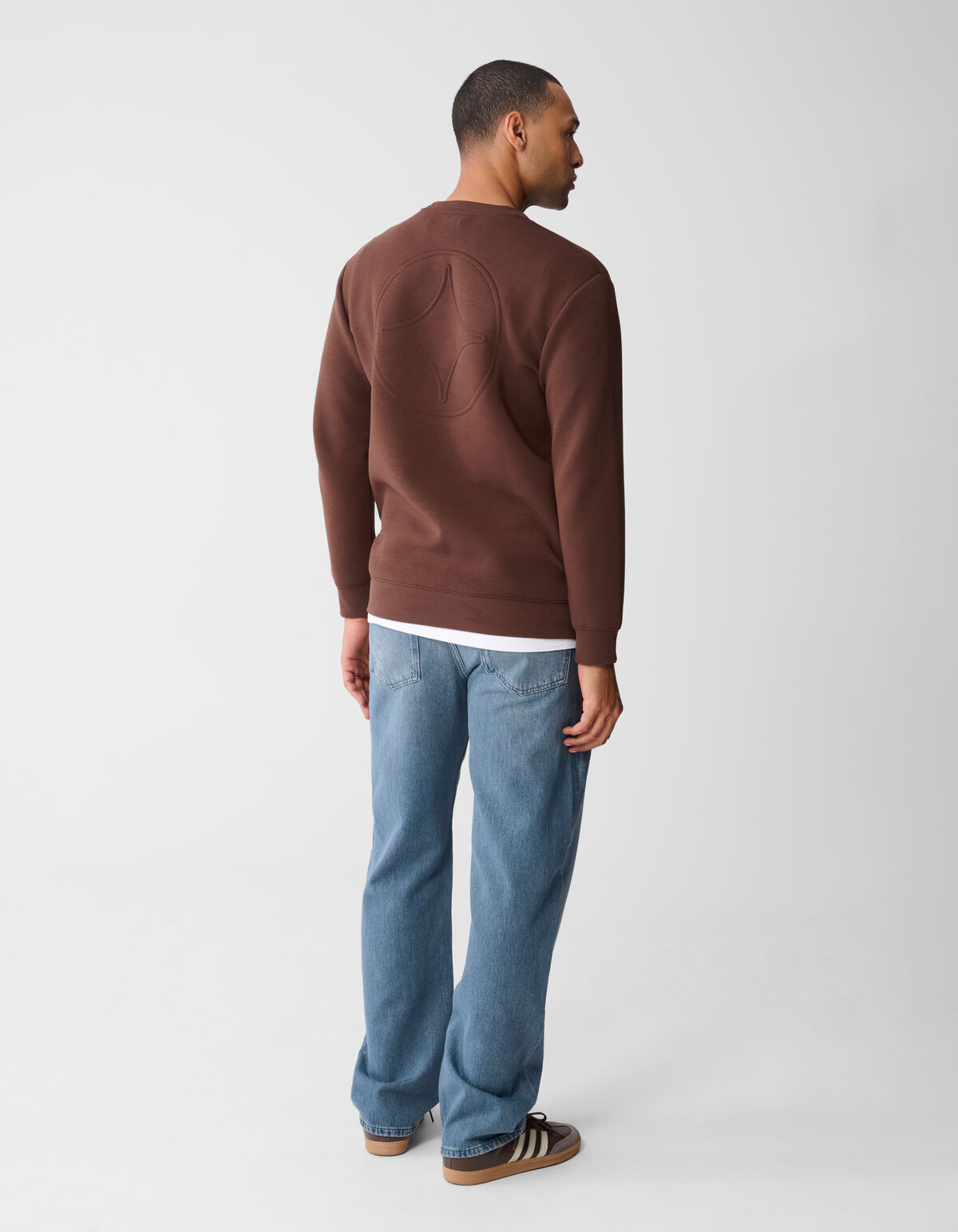 Spark Embroidery Sweater Donkerbruin SHOEBY MEN