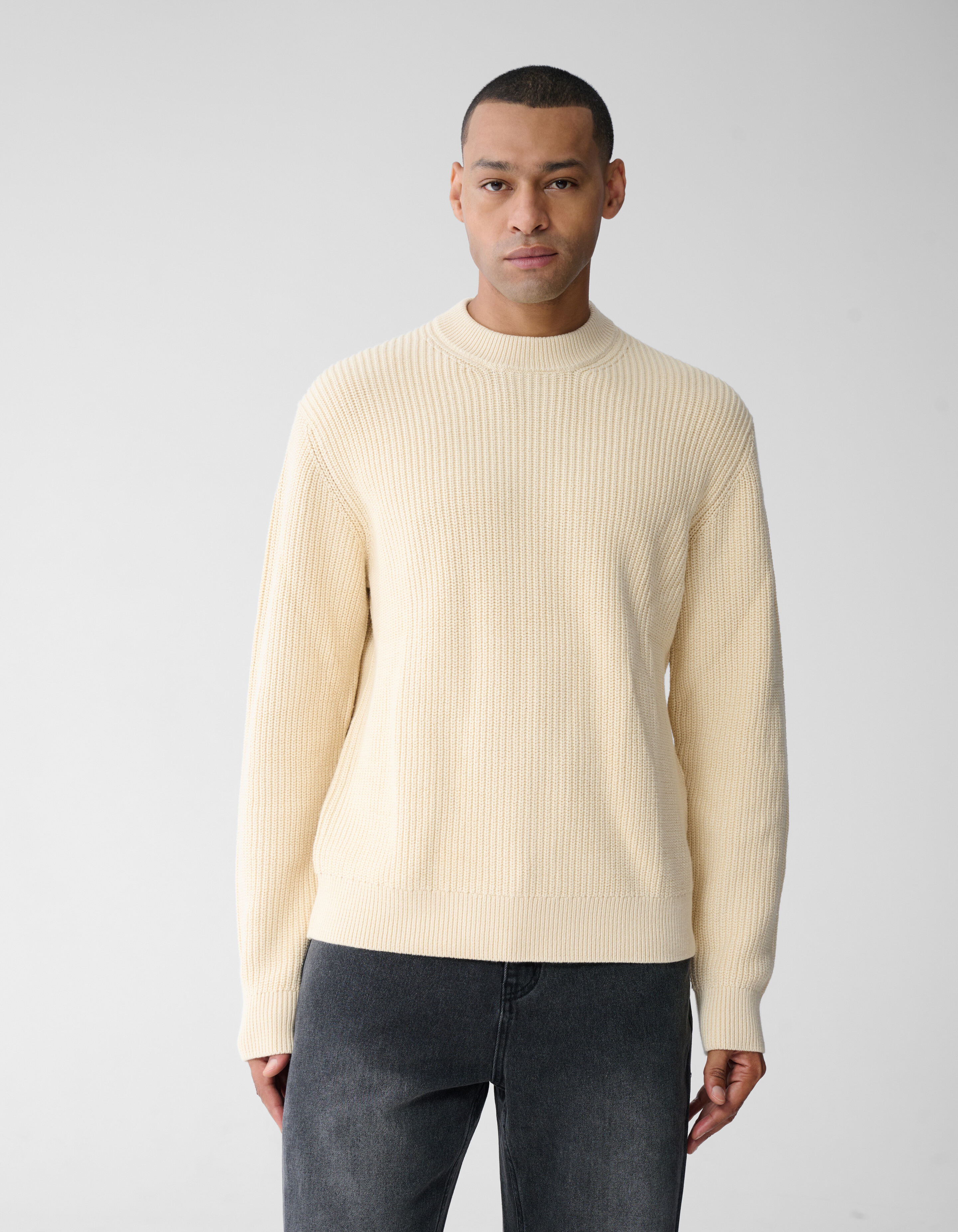 Crewneck Knit Trui Zand SHOEBY MEN