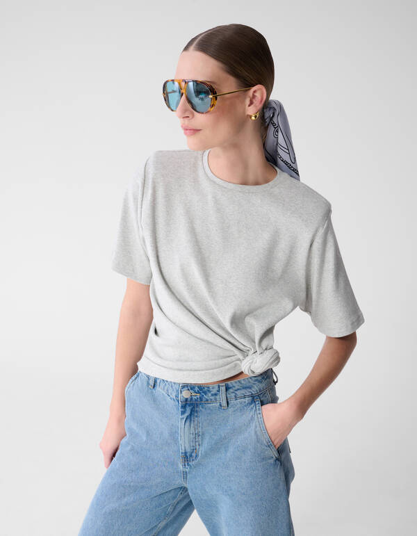 Knot T-shirt Lichtgrijs By Mieke SHOEBY WOMEN