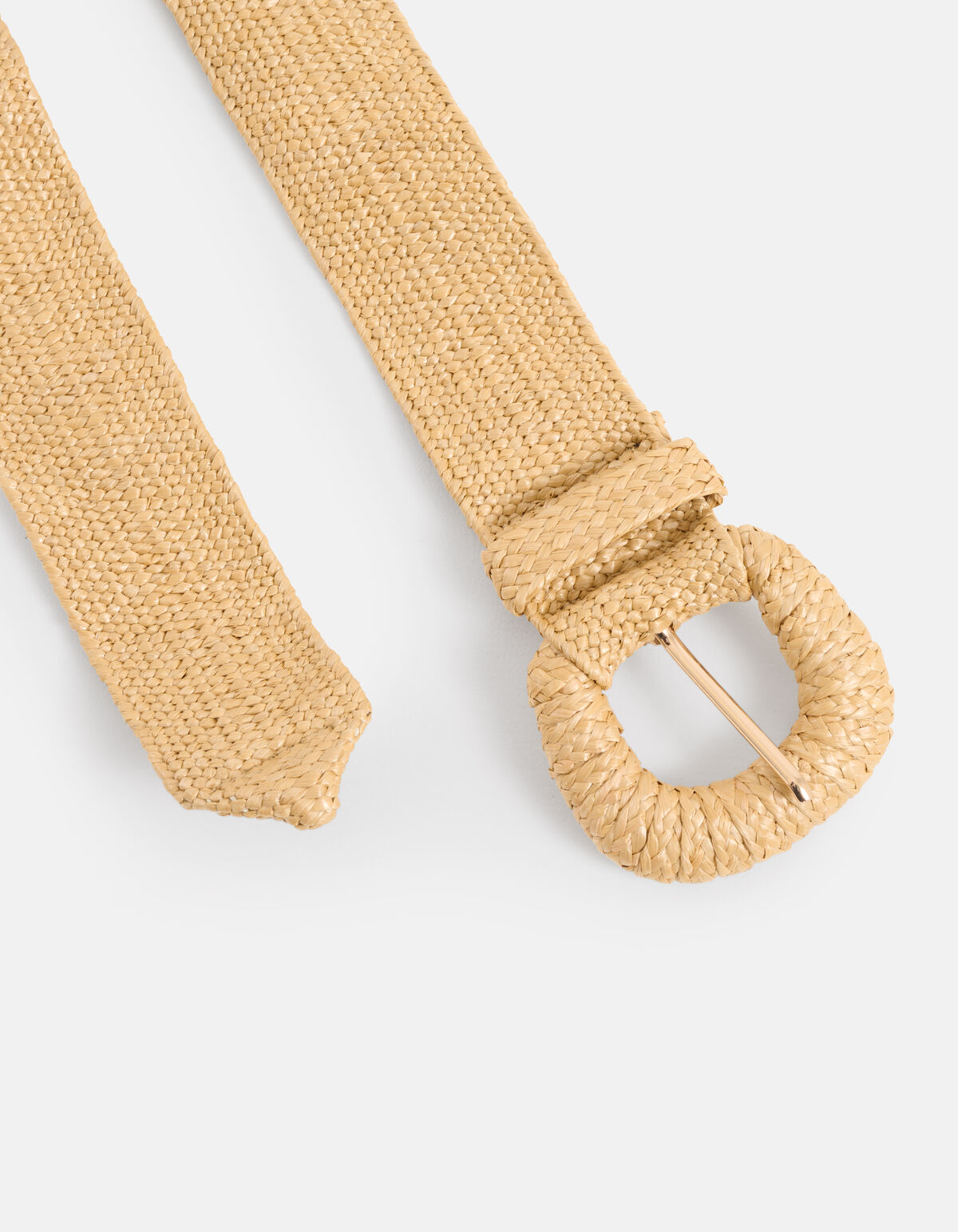 Brede Raffia Riem Beige SHOEBY ACCESSOIRES