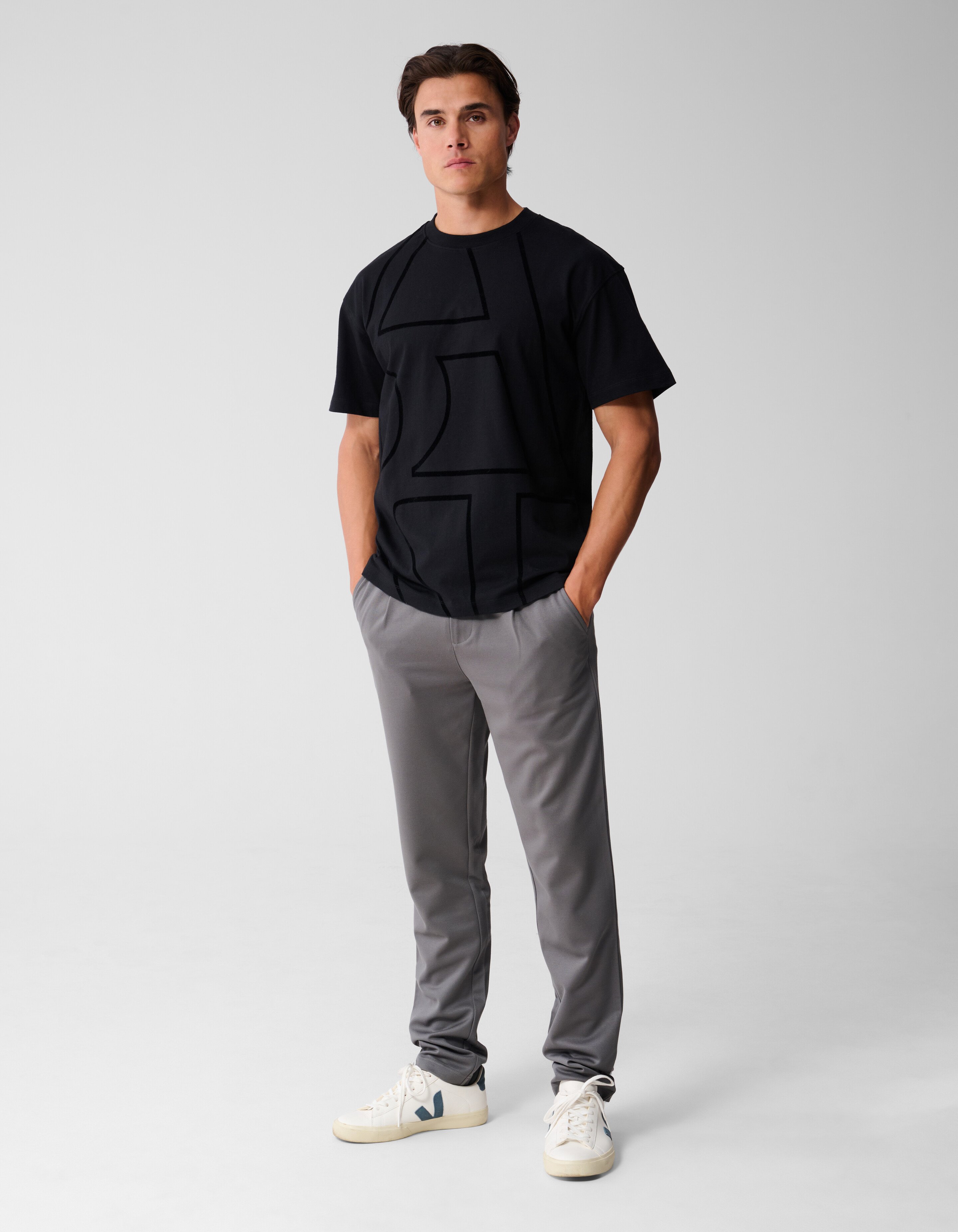 Flock Line Artwork T-shirt Zwart SHOEBY MEN