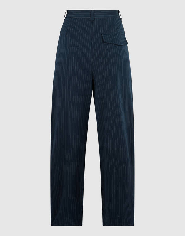 Gestreepte Wide Leg Fit Pantalon Donkerblauw SHOEBY WOMEN
